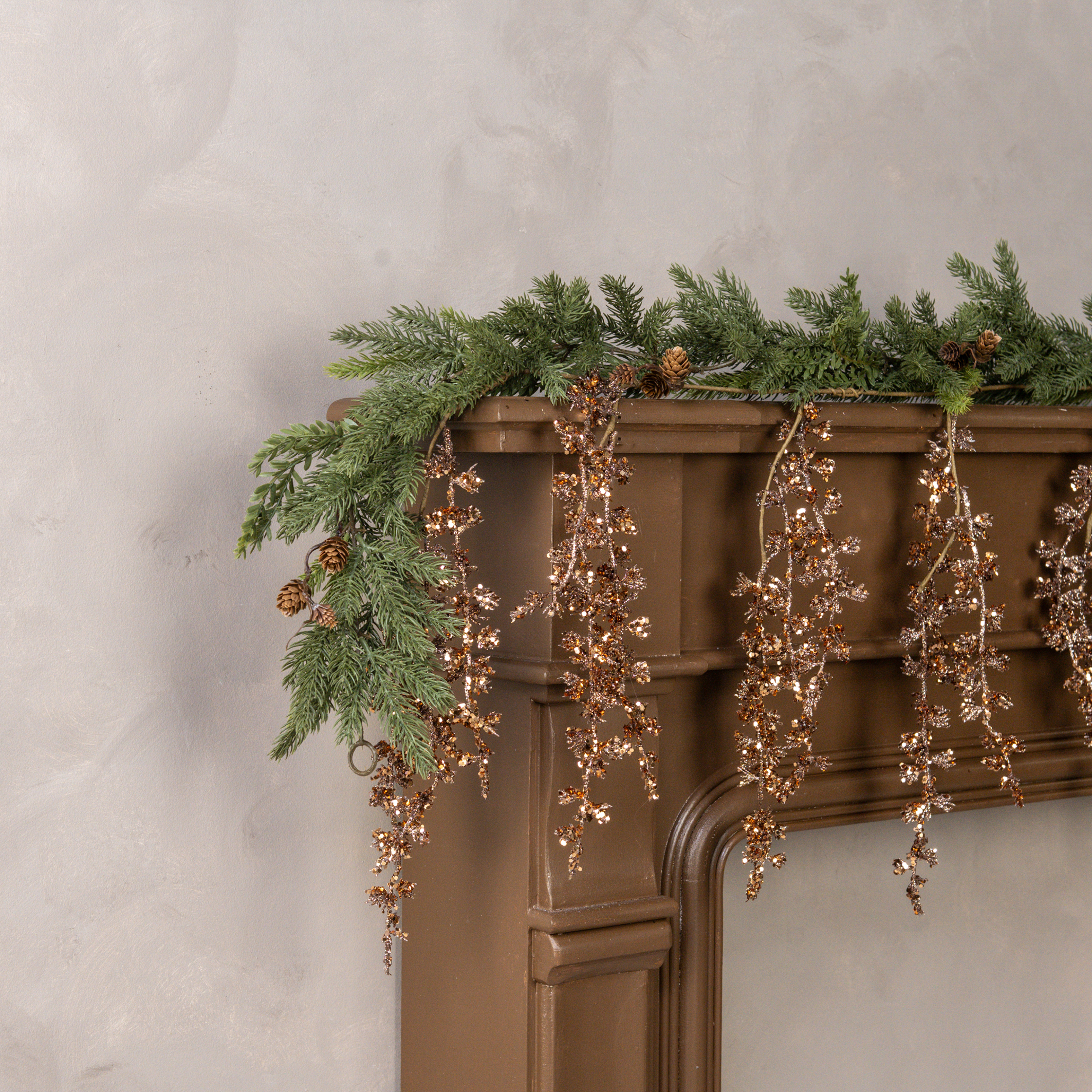 60" DRAPING BRONZE GLITTER  BUDS