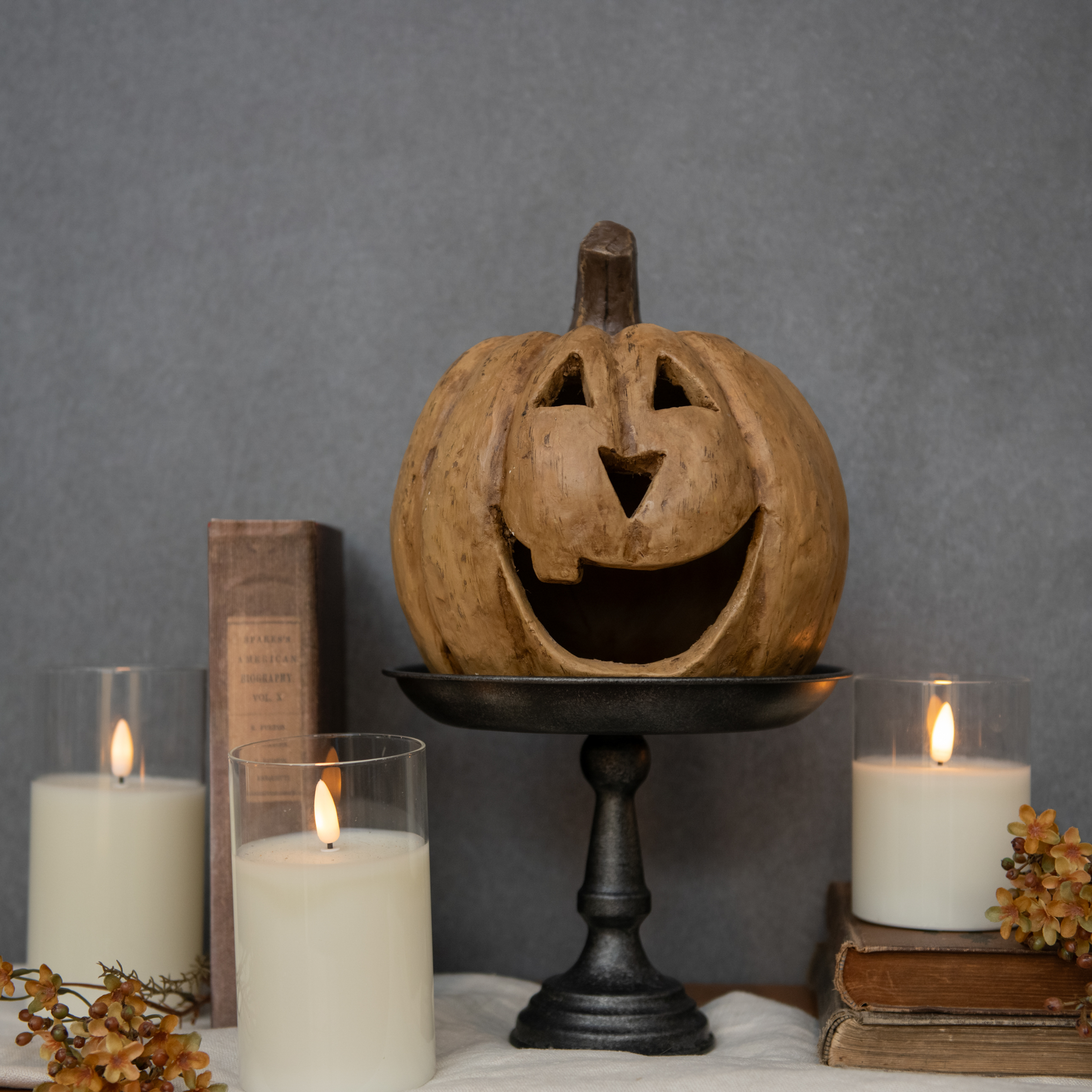 8" BEIGE BIG MOUTH PUMPKIN