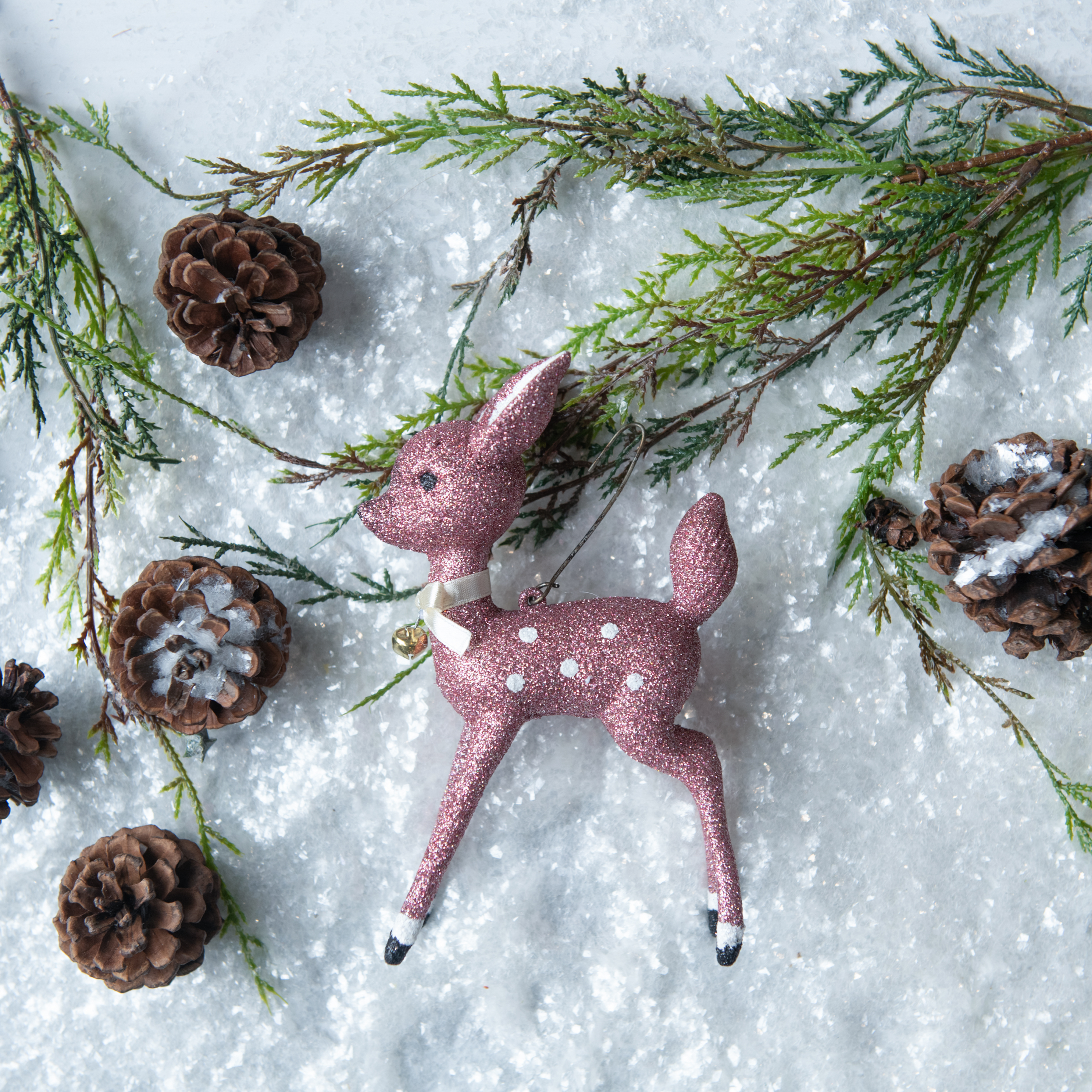 6.75" PINK STANDING FAWN ORNAMENT
