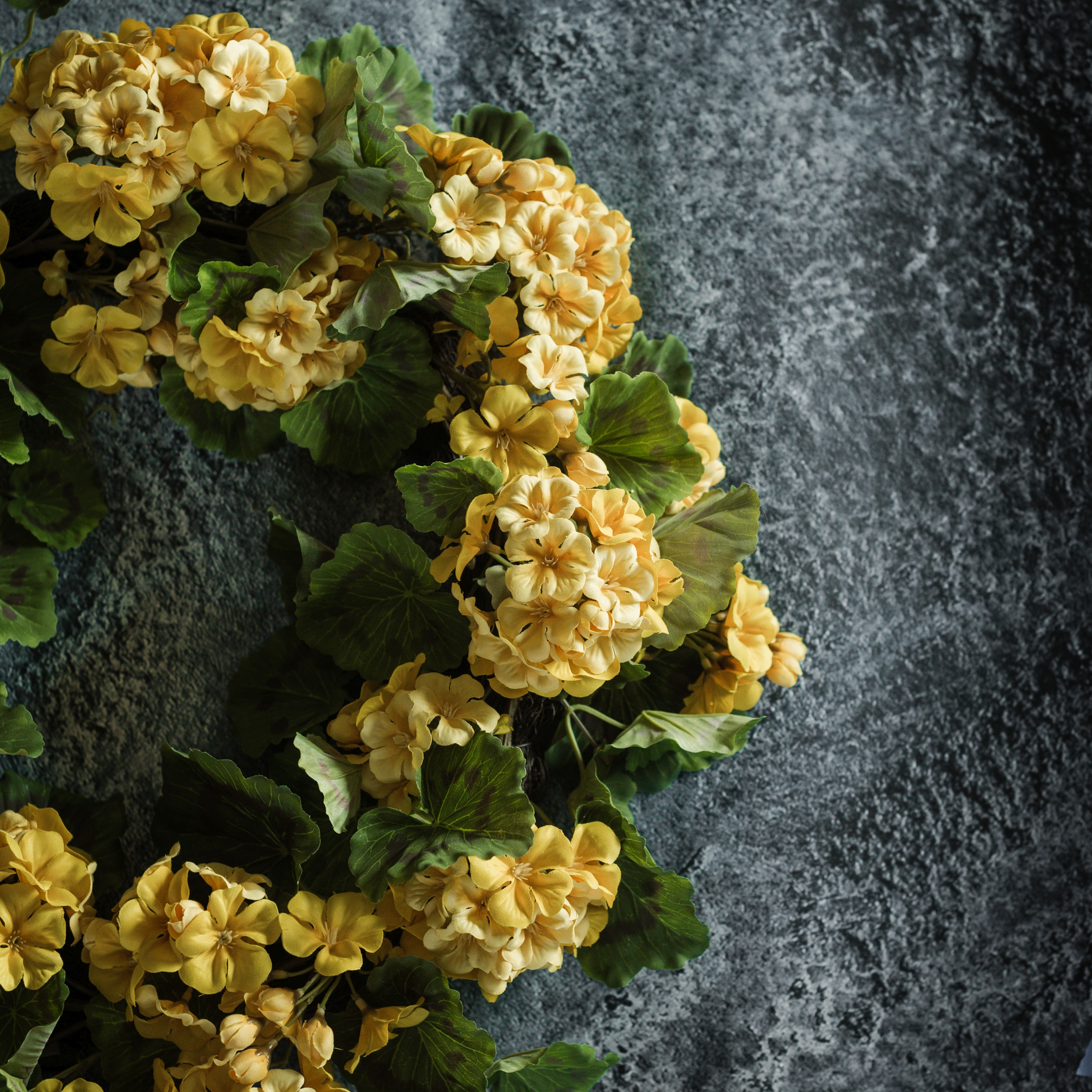22" YELLOW GERANIUM WREATH