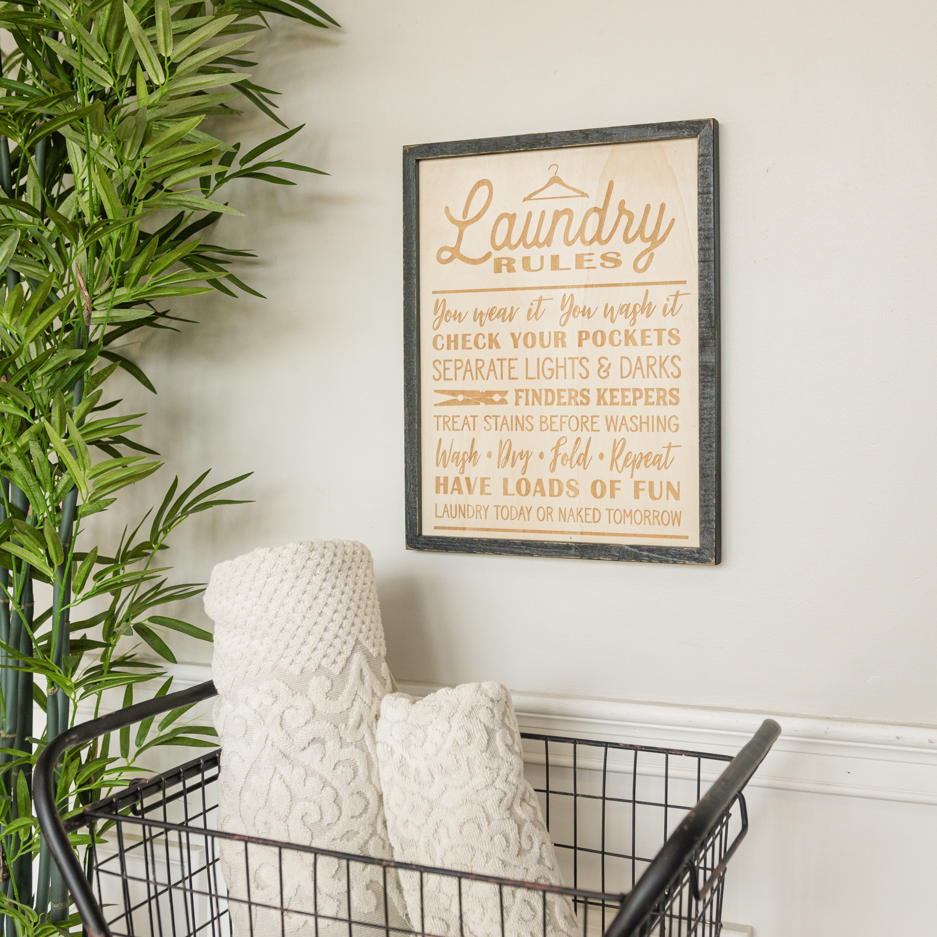 15.5" LAUNDRY RULES SIGN