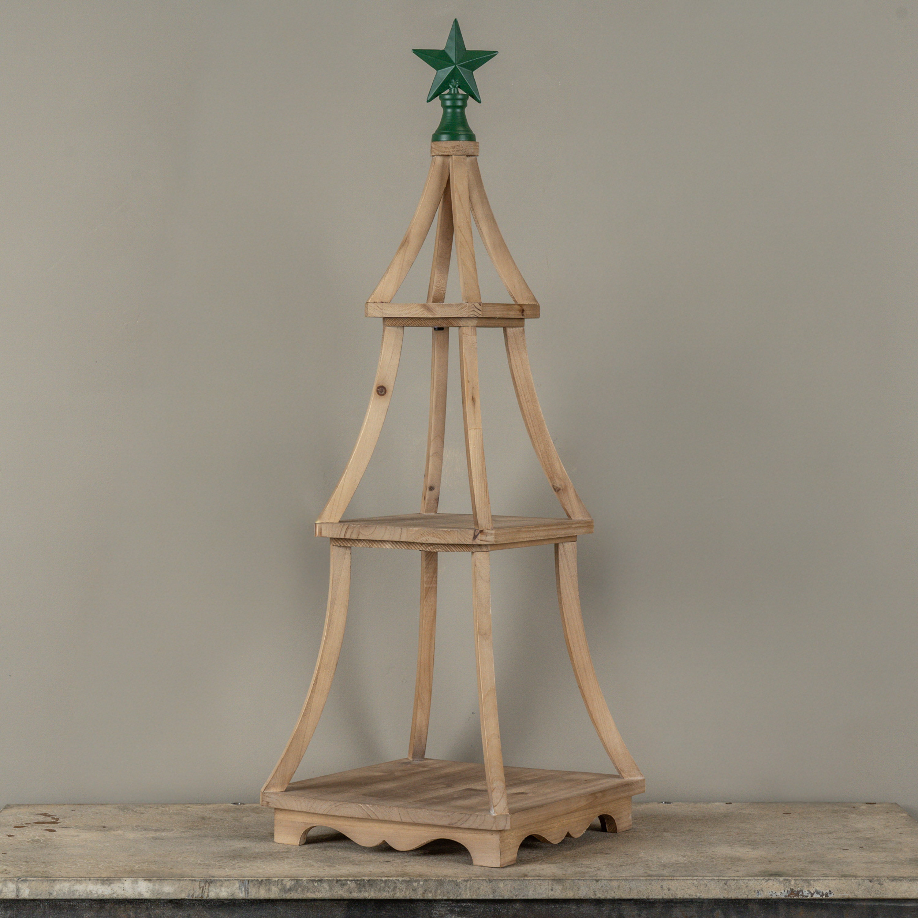 33.75" WOOD CHRISTMAS TREE W/ STAR
