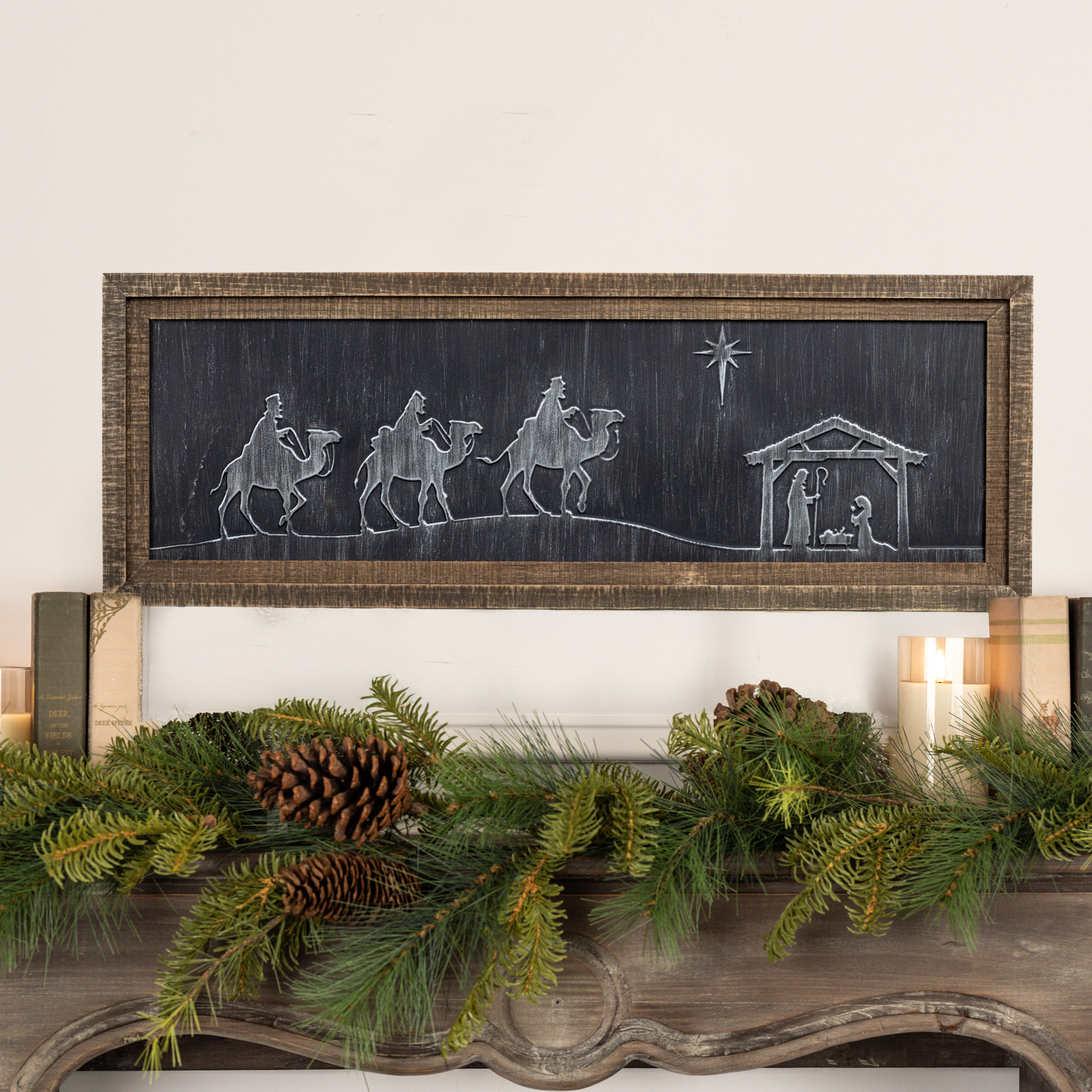 FRAMED METAL NATIVITY SCENE