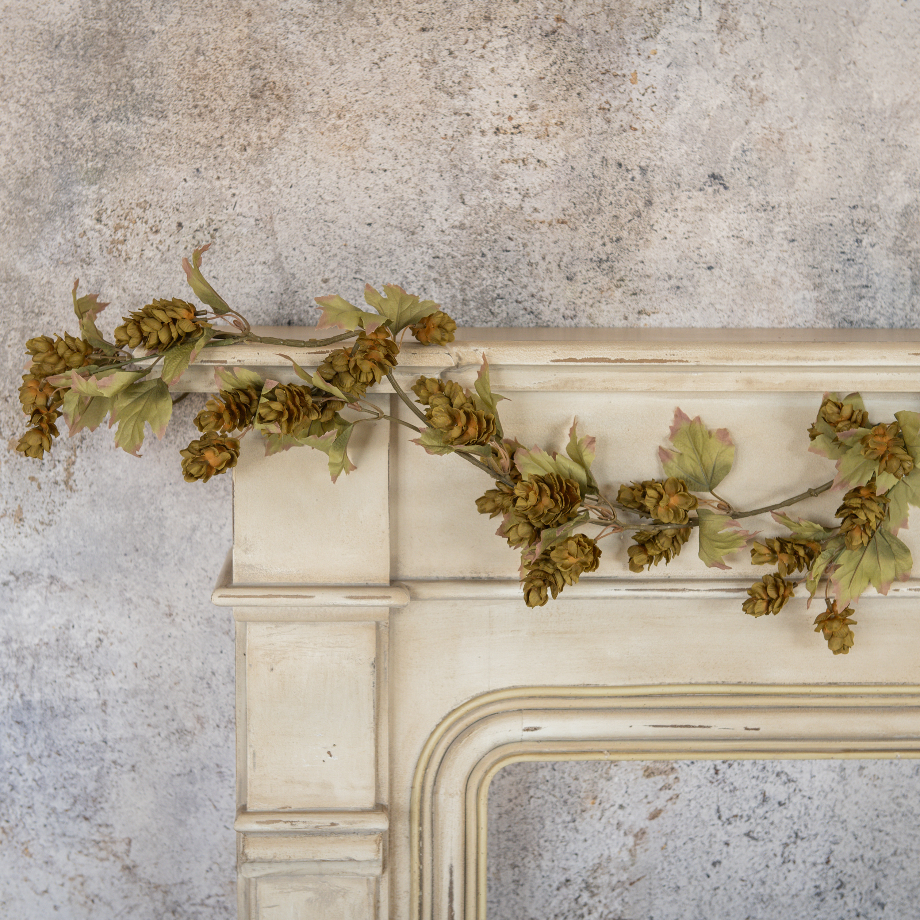 6' GREEN HOPS GARLAND W/ FALL LEAVES