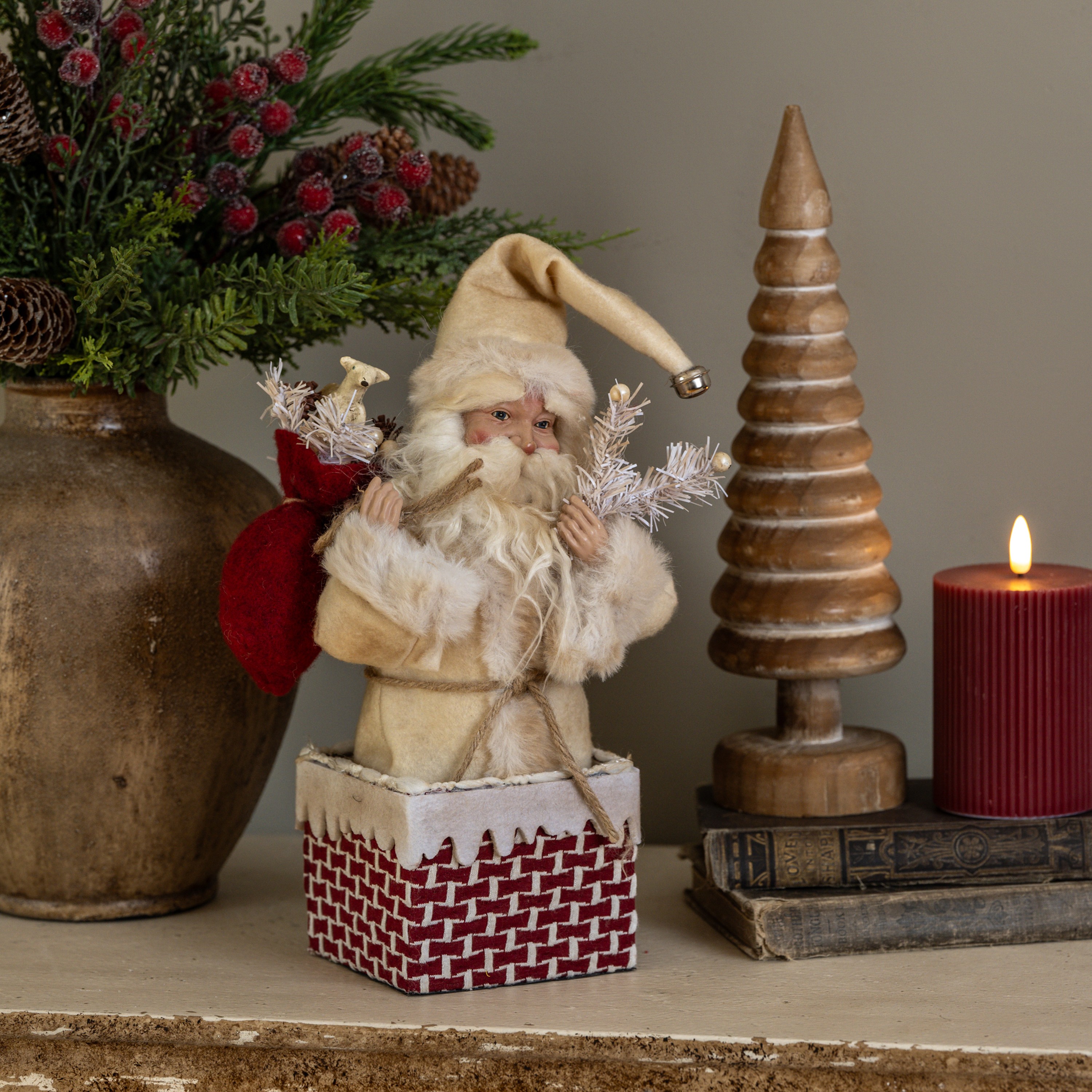 12" SANTA IN CHIMNEY