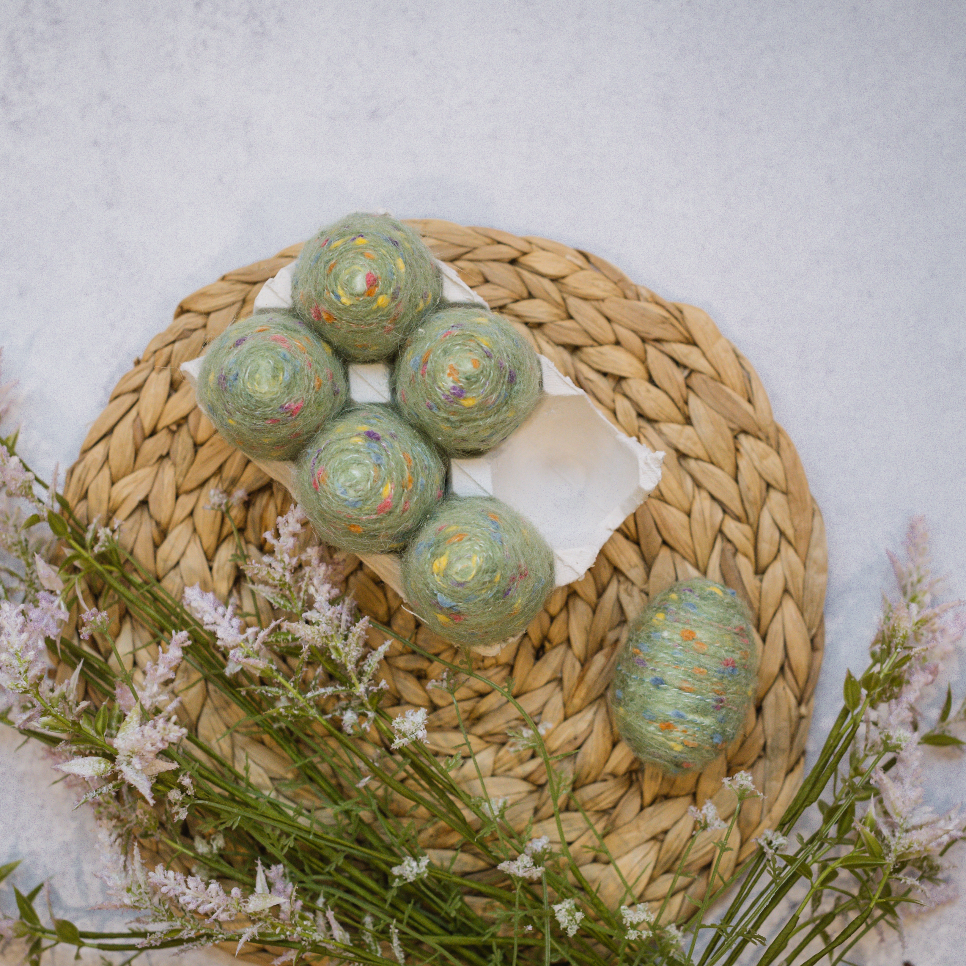 SET/ 6 SPECKLED GREEN EGGS