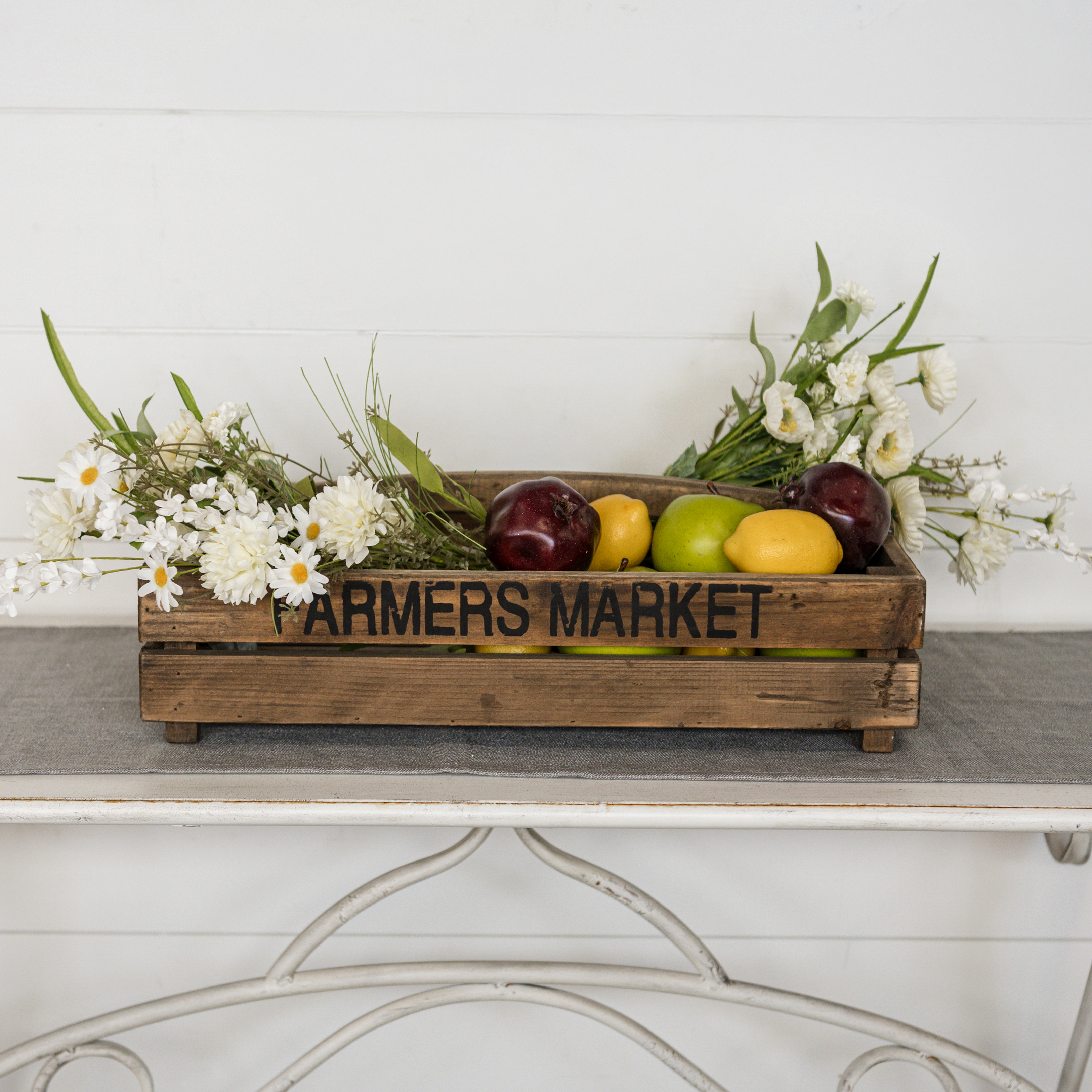 WOOD CRATE W/ HANDLE