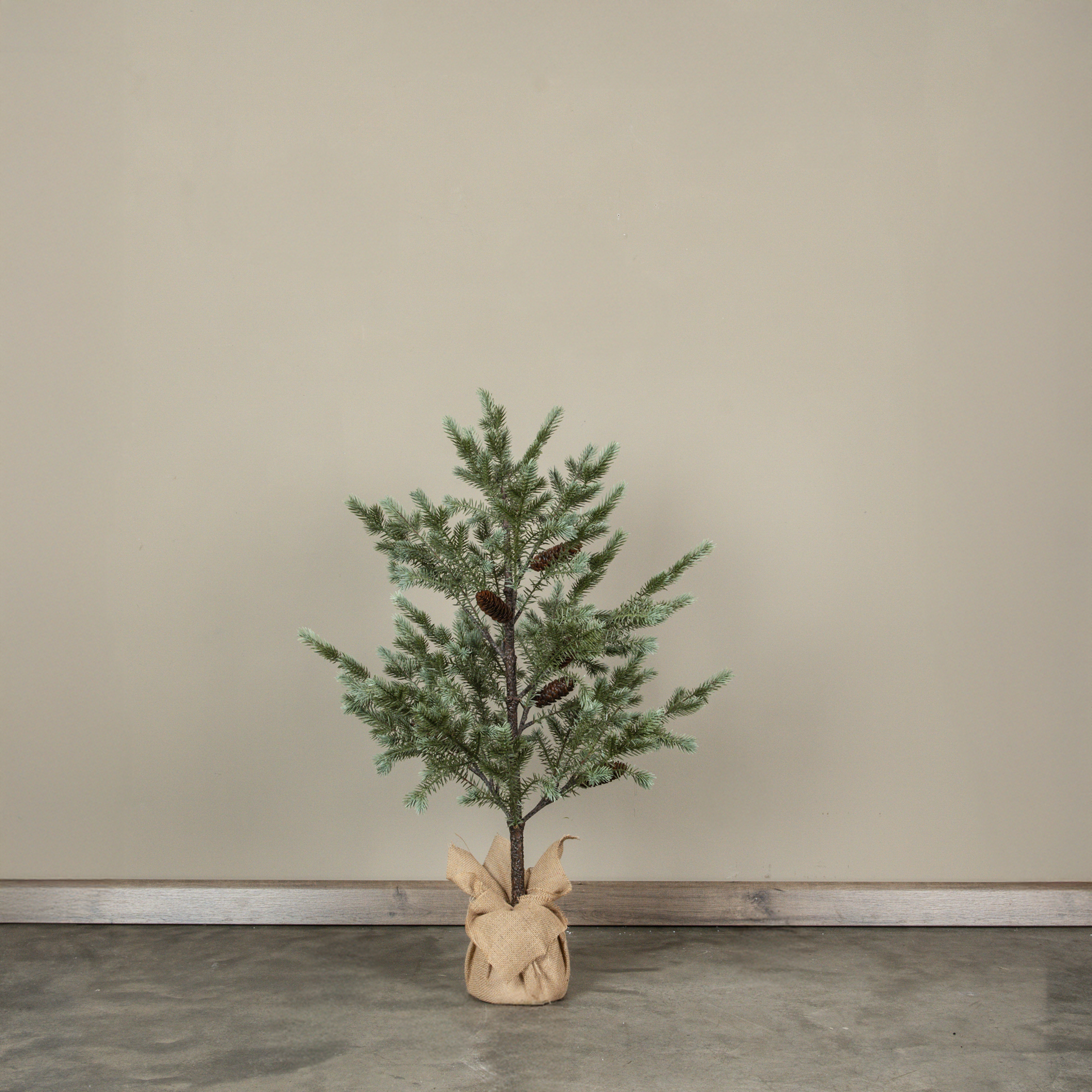 38" ALABASTER PINE TREE W/ BURLAP BASE