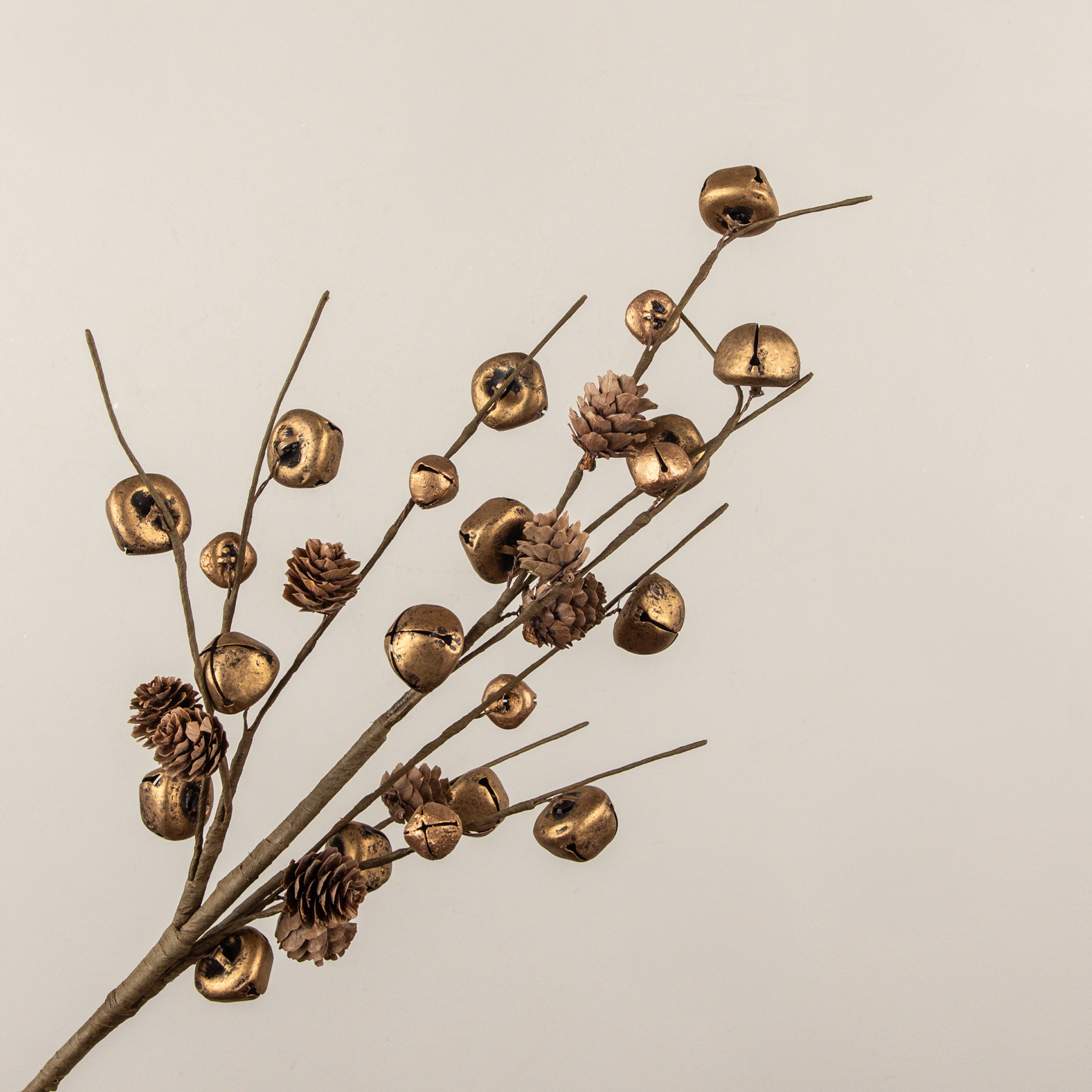 29" TWIG & GOLD BELLS SPRAY