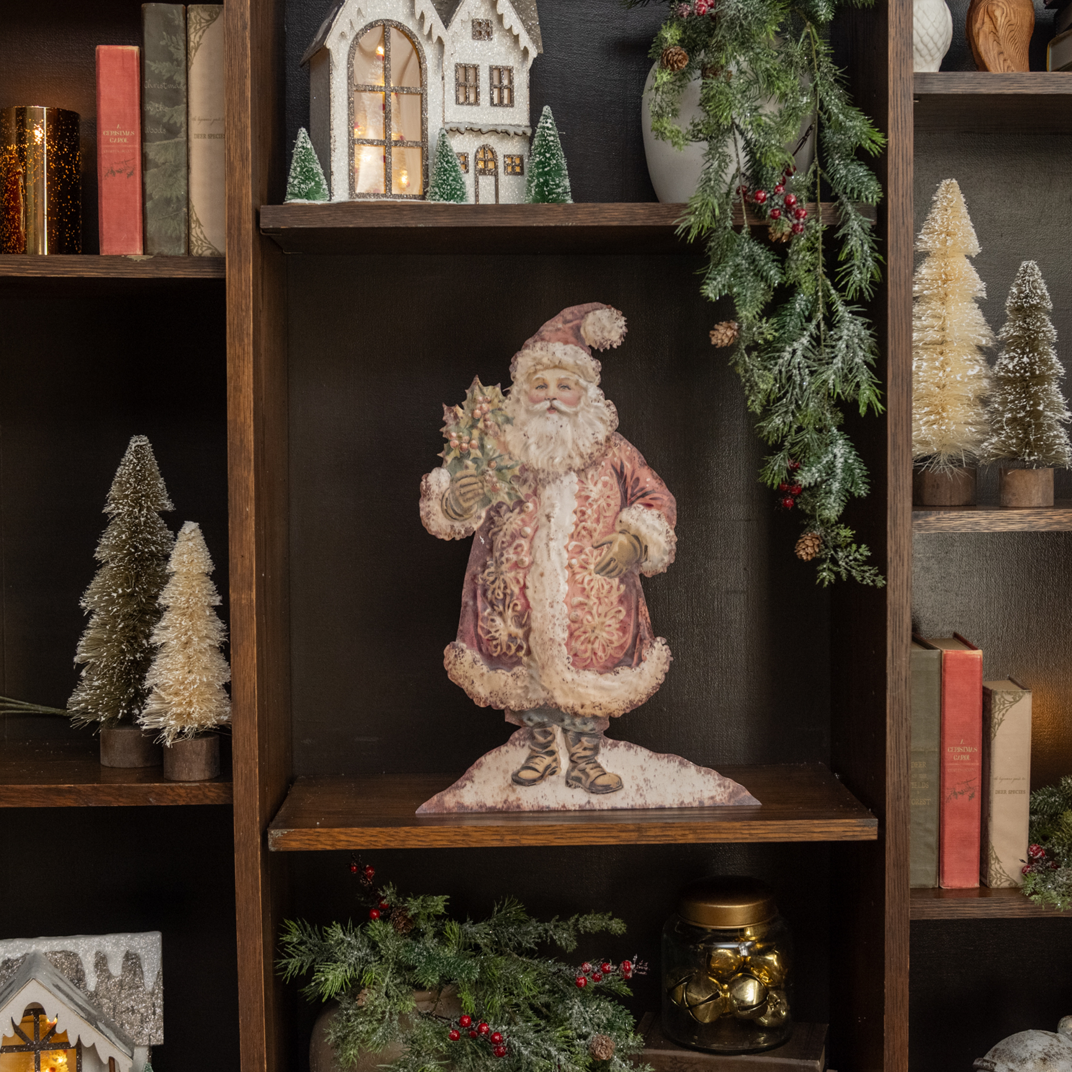 18" SANTA W/ HOLLY METAL DUMMY BOARD