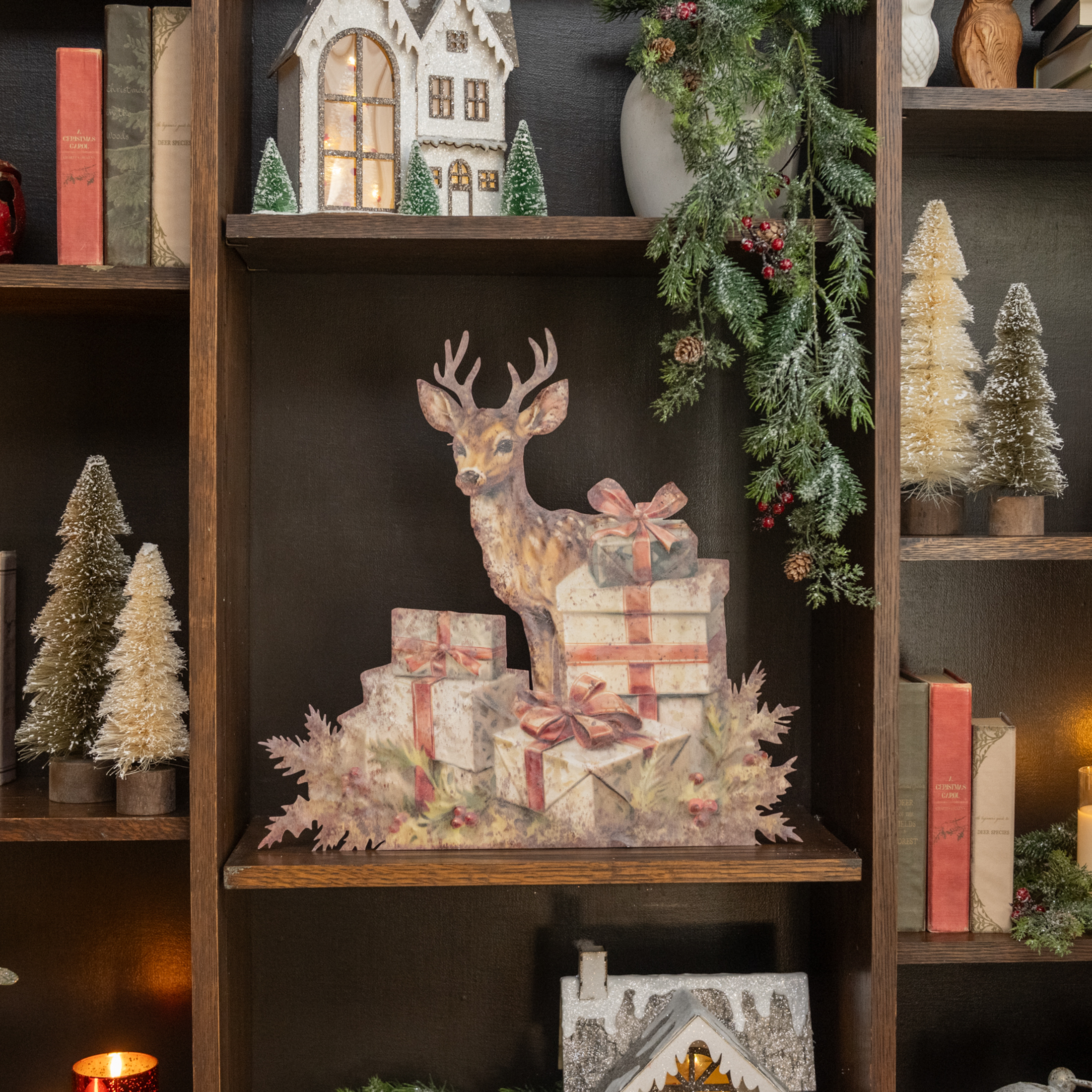 18" DEER W/ PRESENTS METAL DUMMY BOARD
