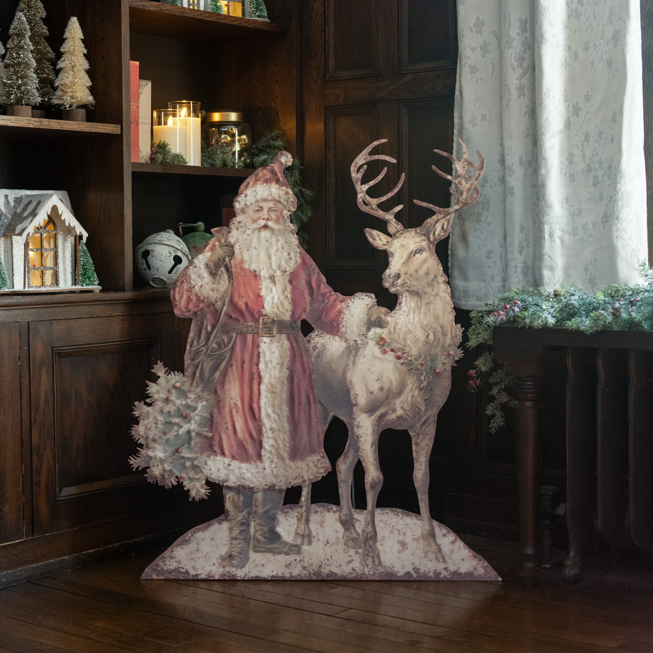 35.75" SANTA W/ REINDEER METAL DUMMY BOARD