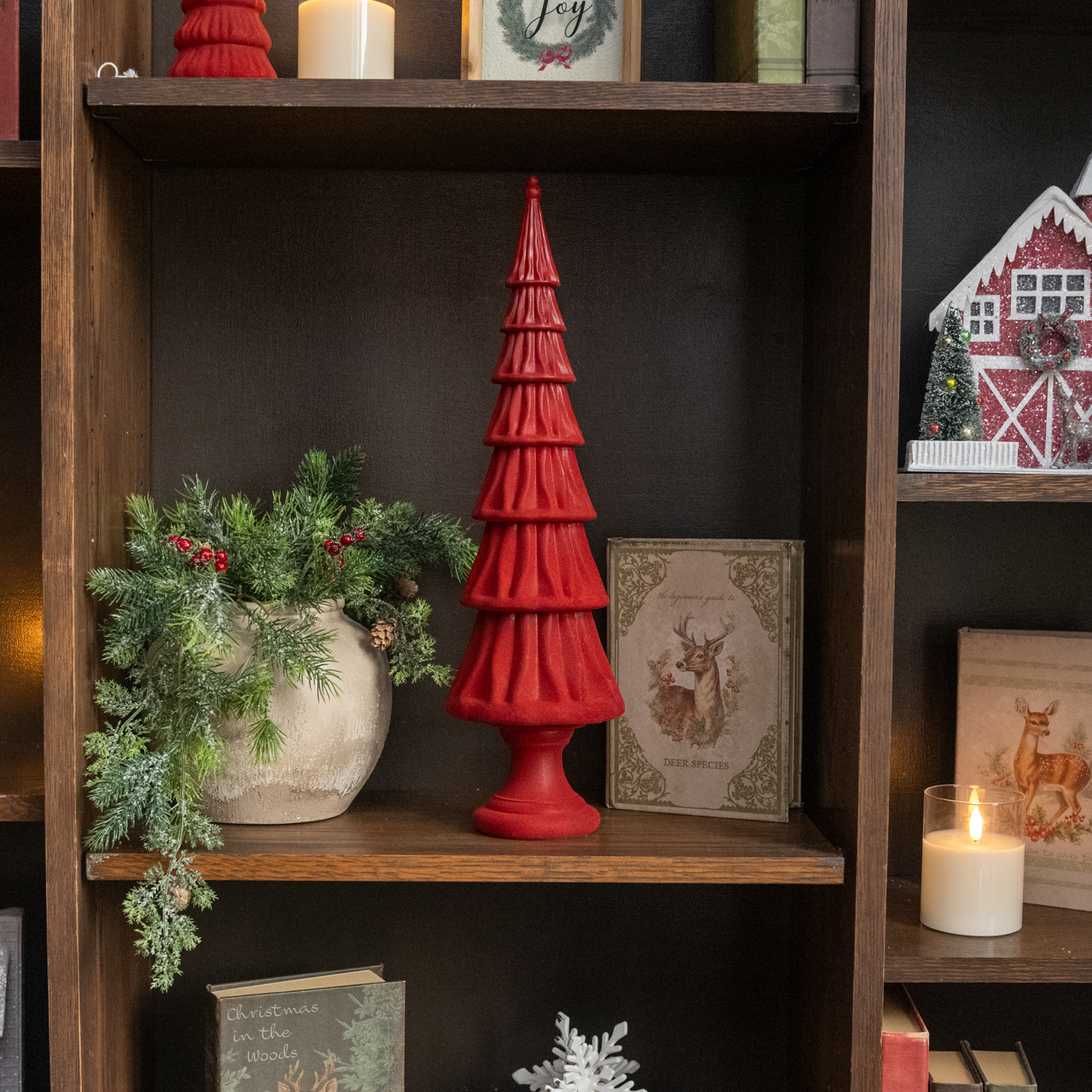 19.75" RED LAYERED TREE
