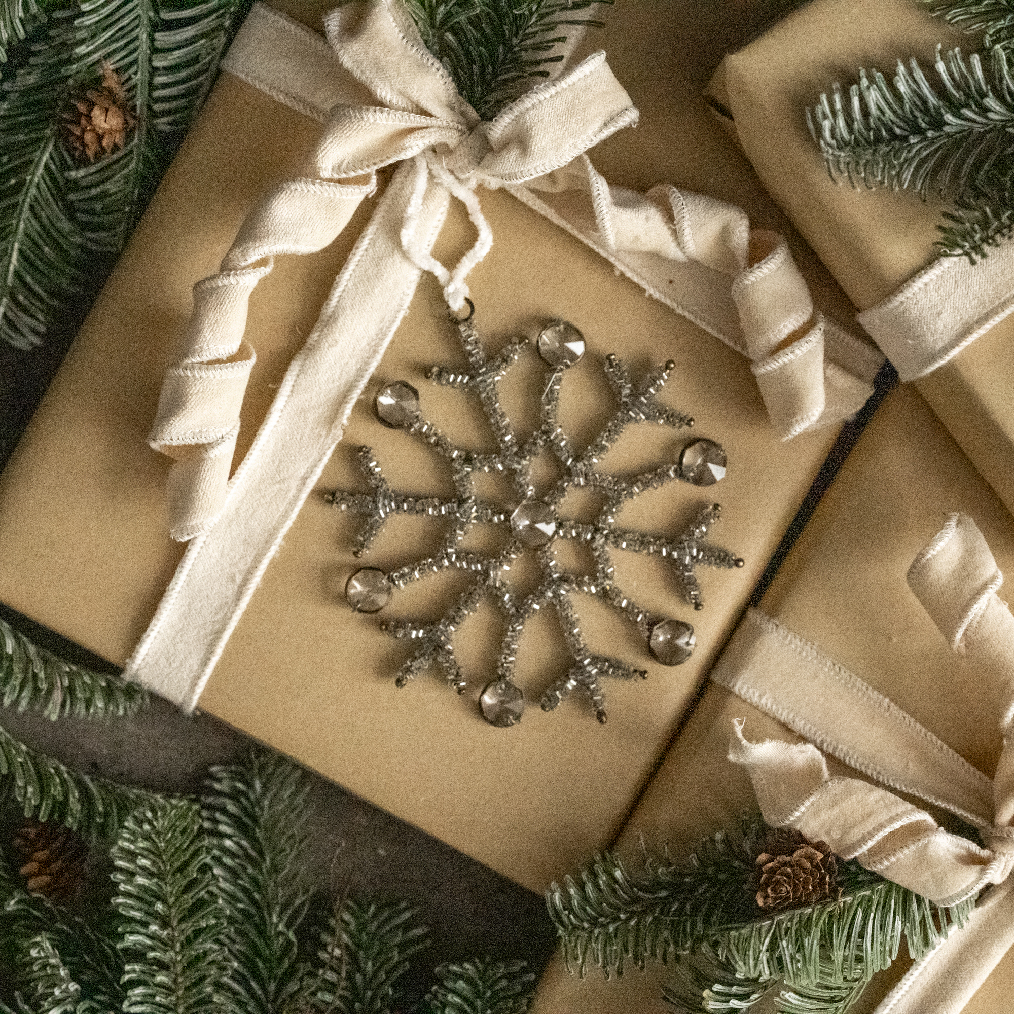 5.75" SILVER RHINESTONE SNOWFLAKE ORNAMENT