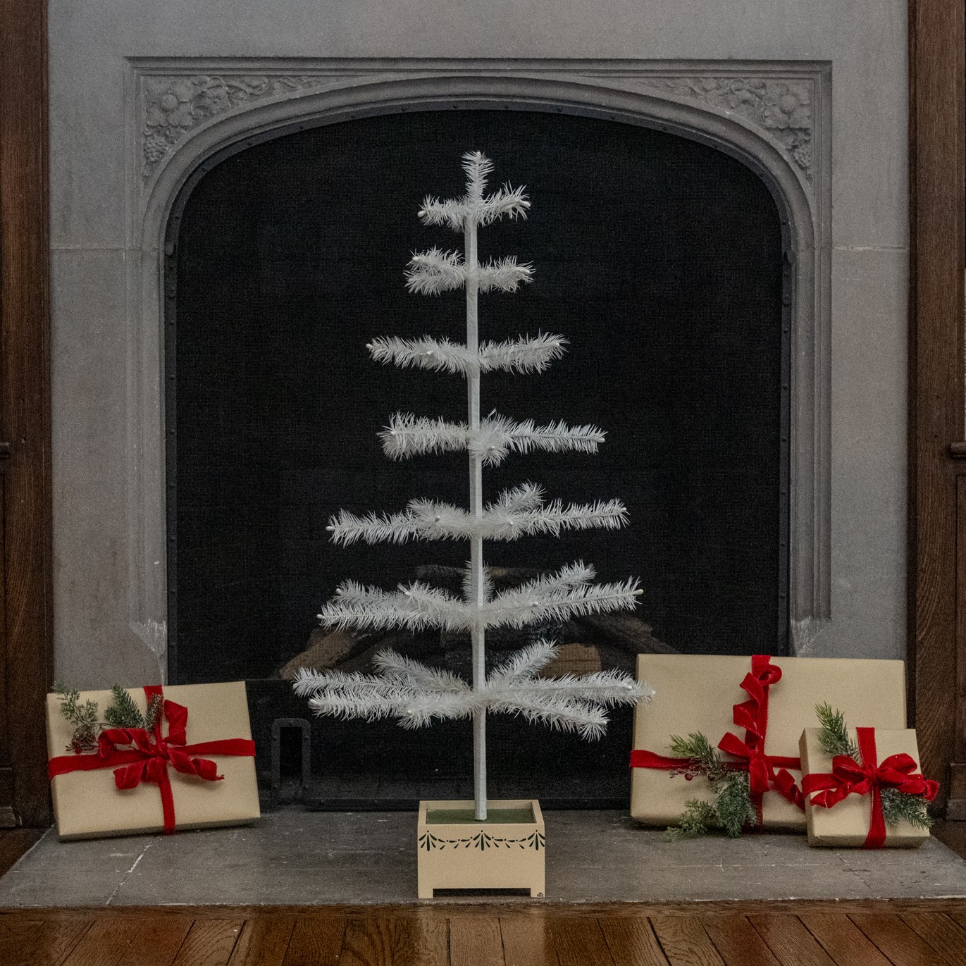 36" IVORY FEATHER TREE