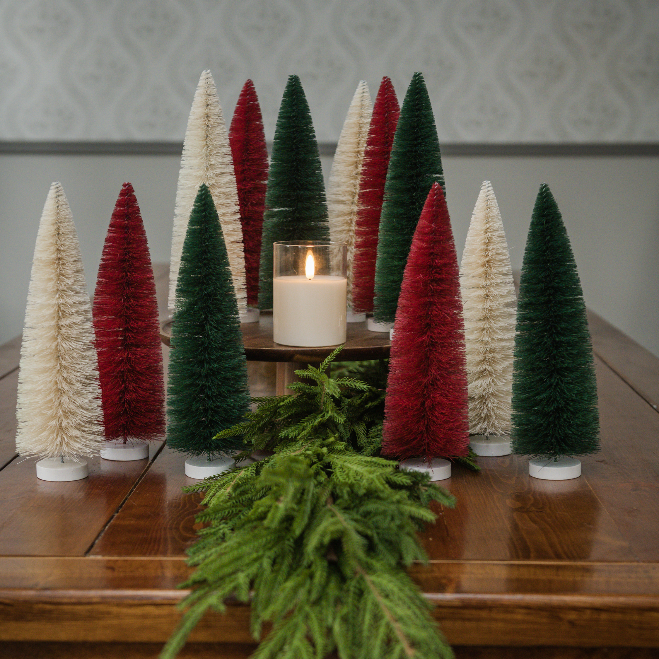 SET/ 12 - 11" HOLIDAY BOTTLEBRUSH TREES
