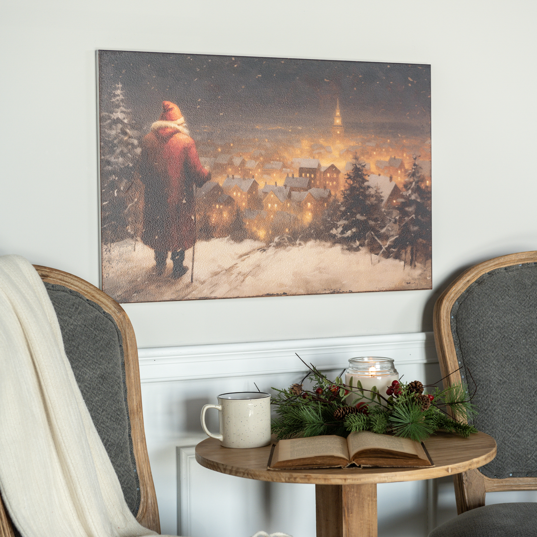 28" x 18" OVERLOOKING SANTA PRINT