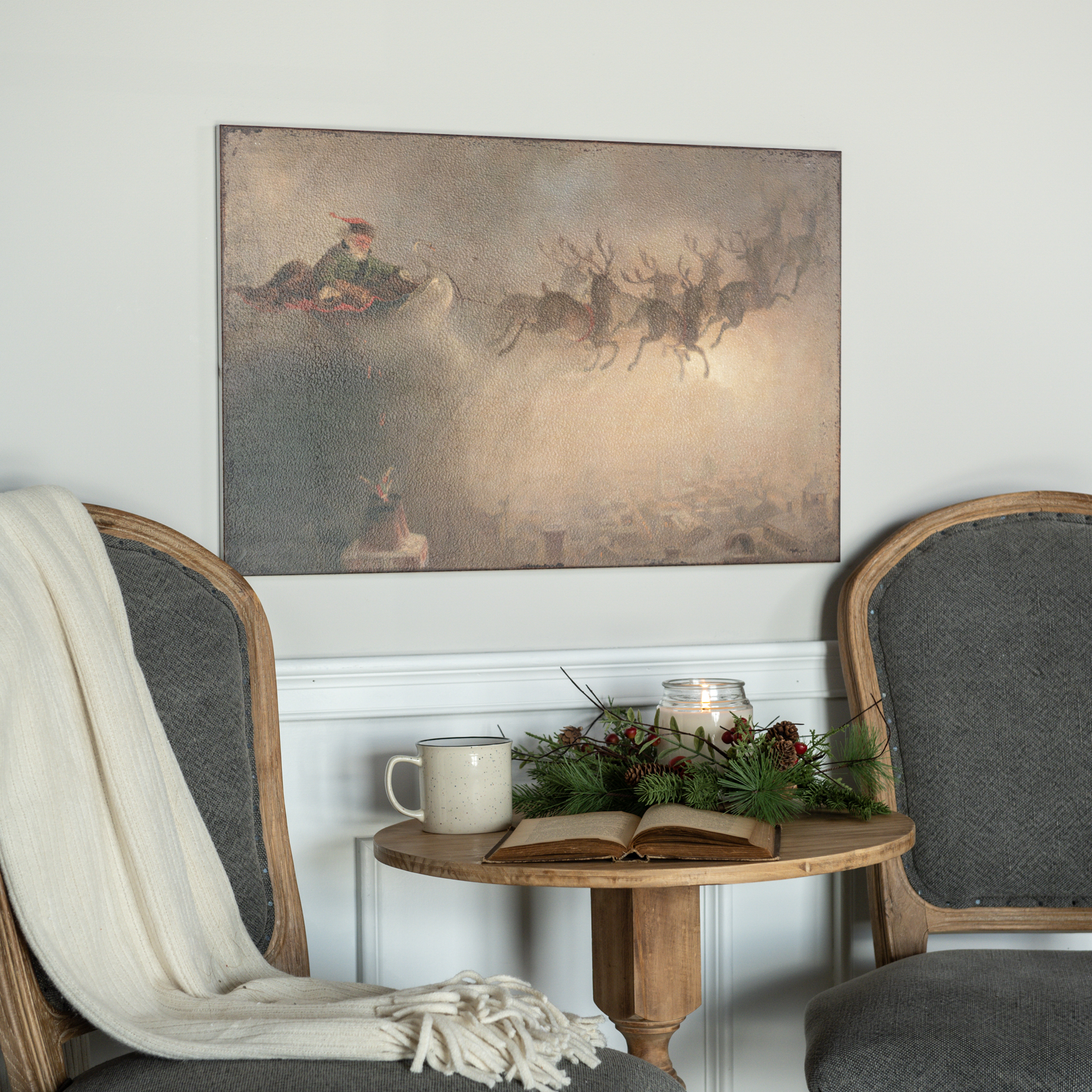 28" x 18" CHRISTMAS NIGHT SLEIGH RIDE PRINT