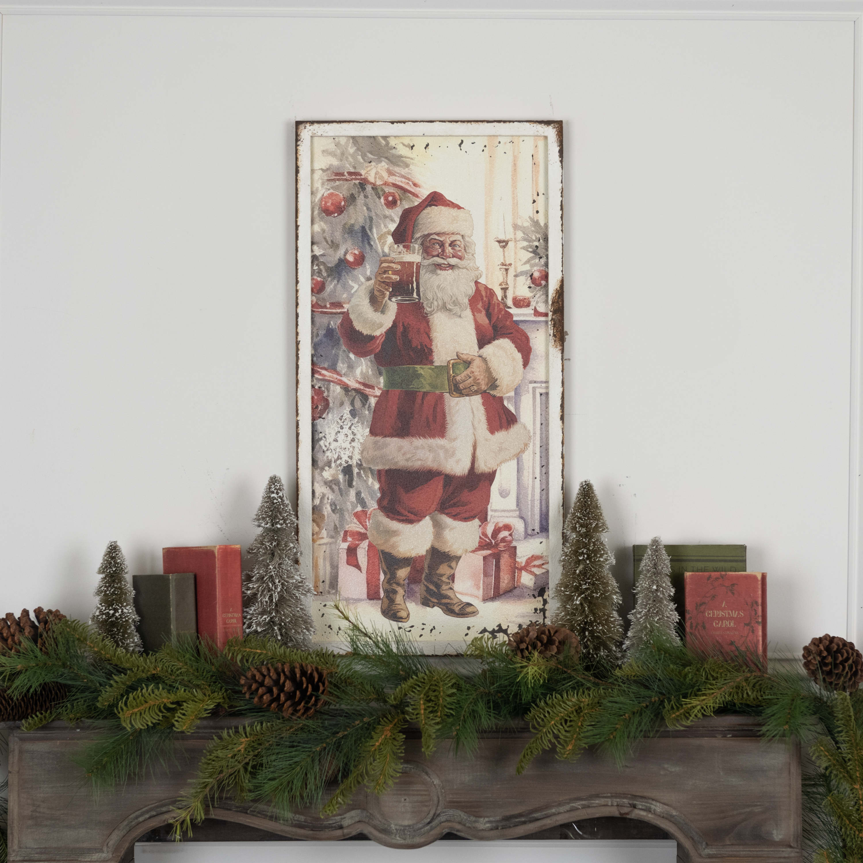 28" CHEERS SANTA PRINT