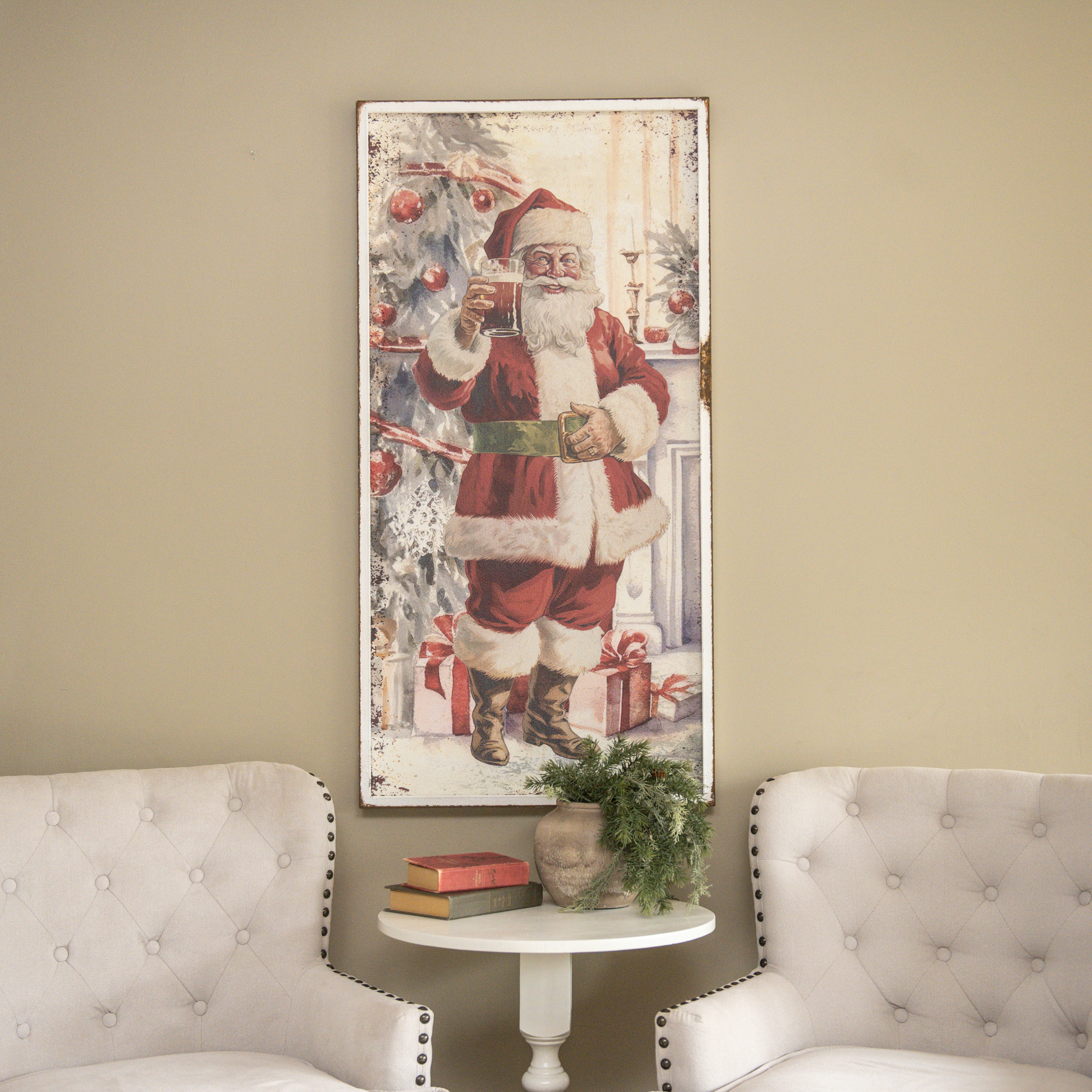 48" CHEERS SANTA PRINT