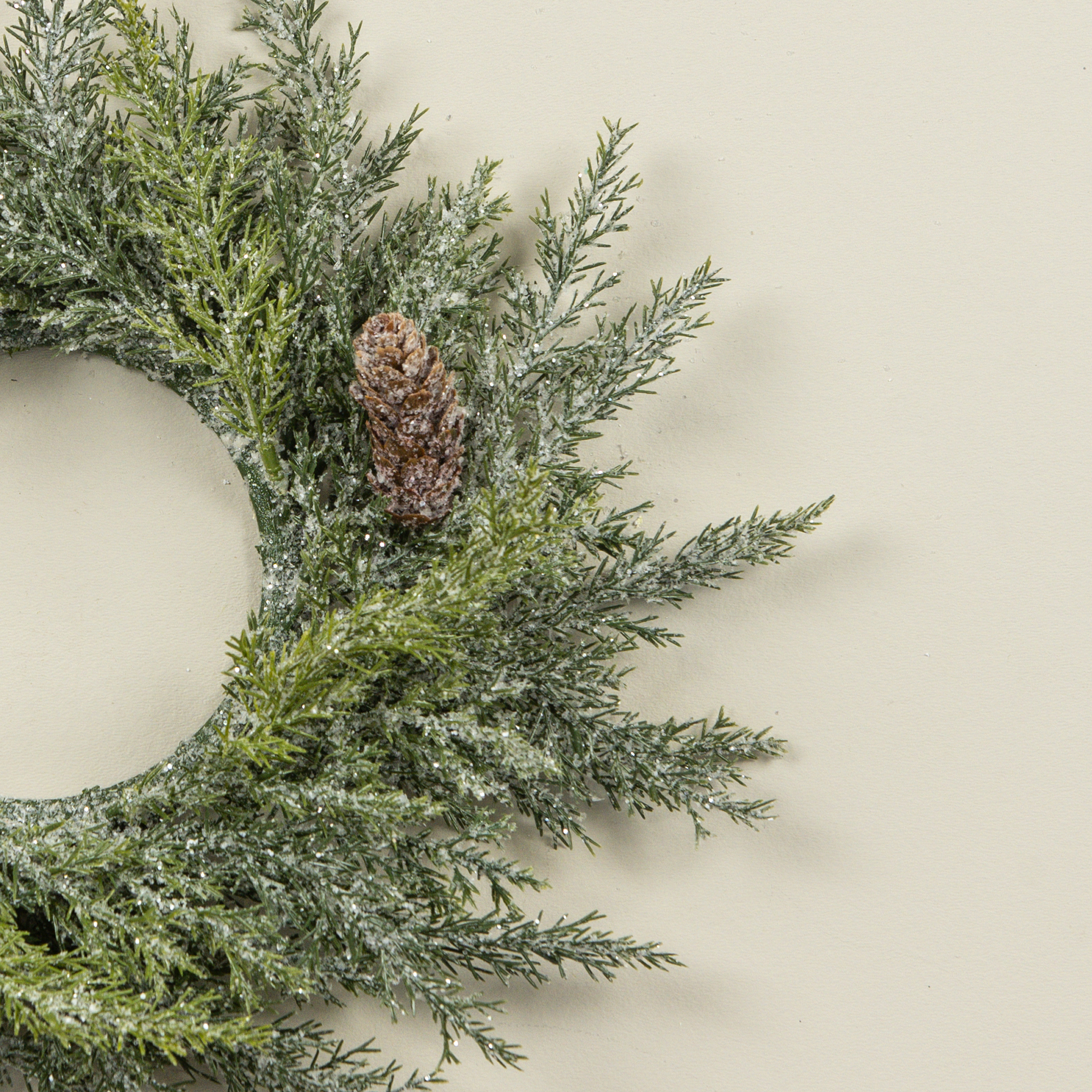 12" PRICKLY PINE CANDLE RING W/ PINECONES