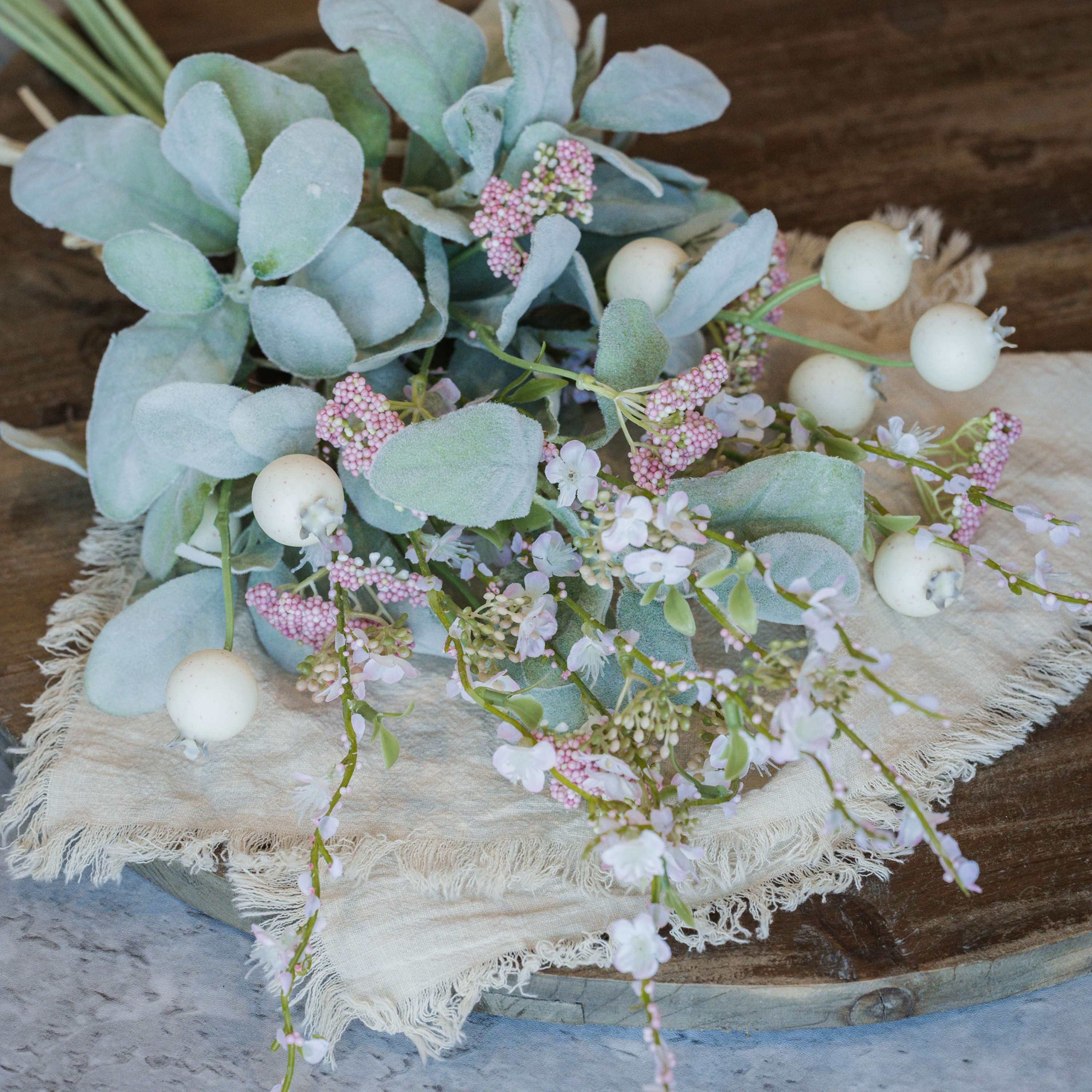 22" PINK BERRY & LAMB'S EAR BUNDLE