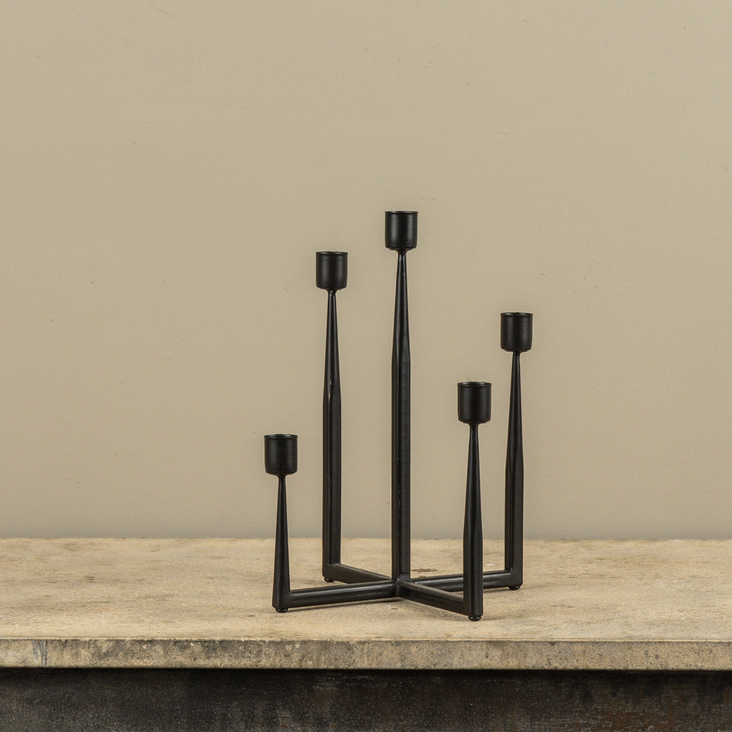 BLACK 5 TAPER CANDLE HOLDER