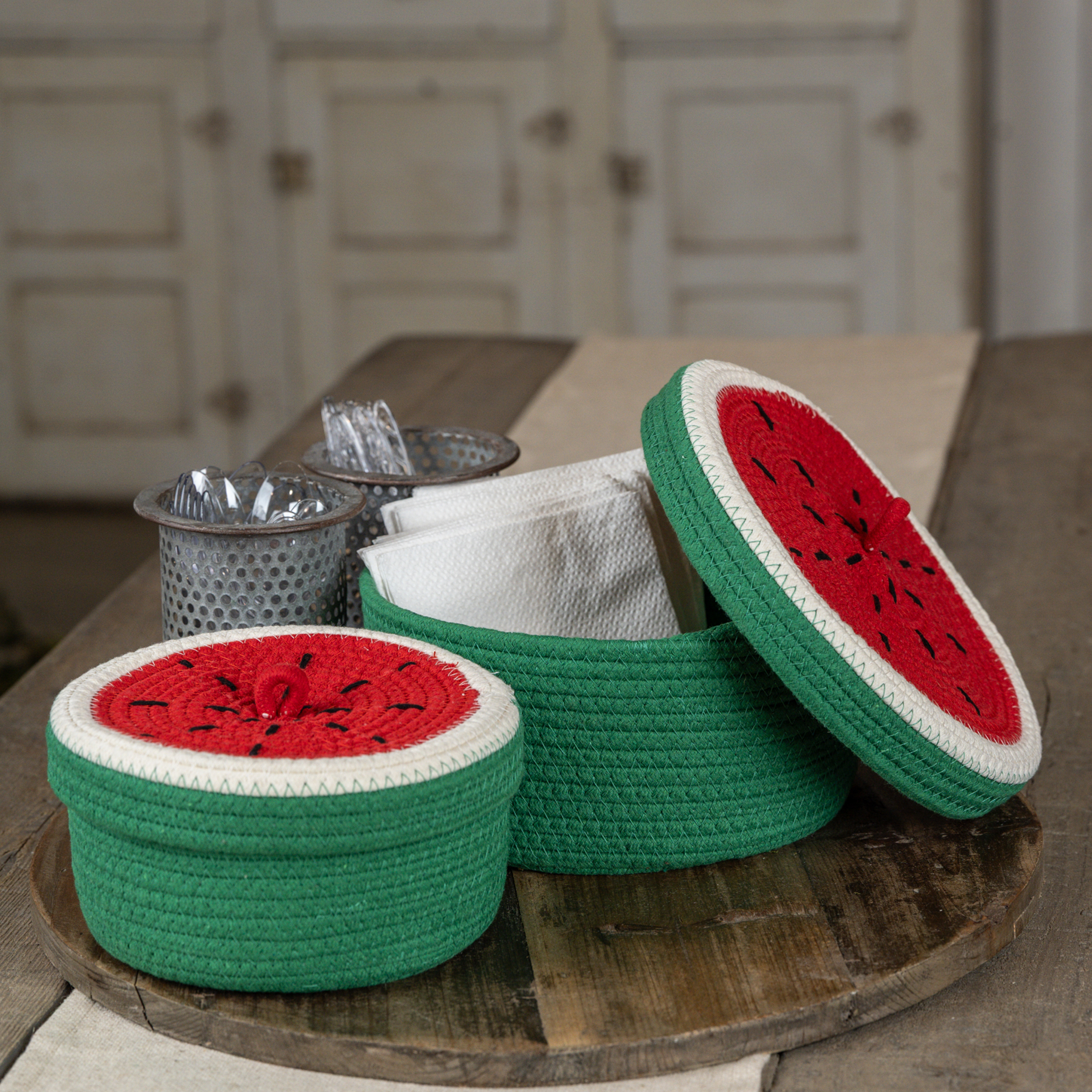SET/ 2 WATERMELON BASKETS