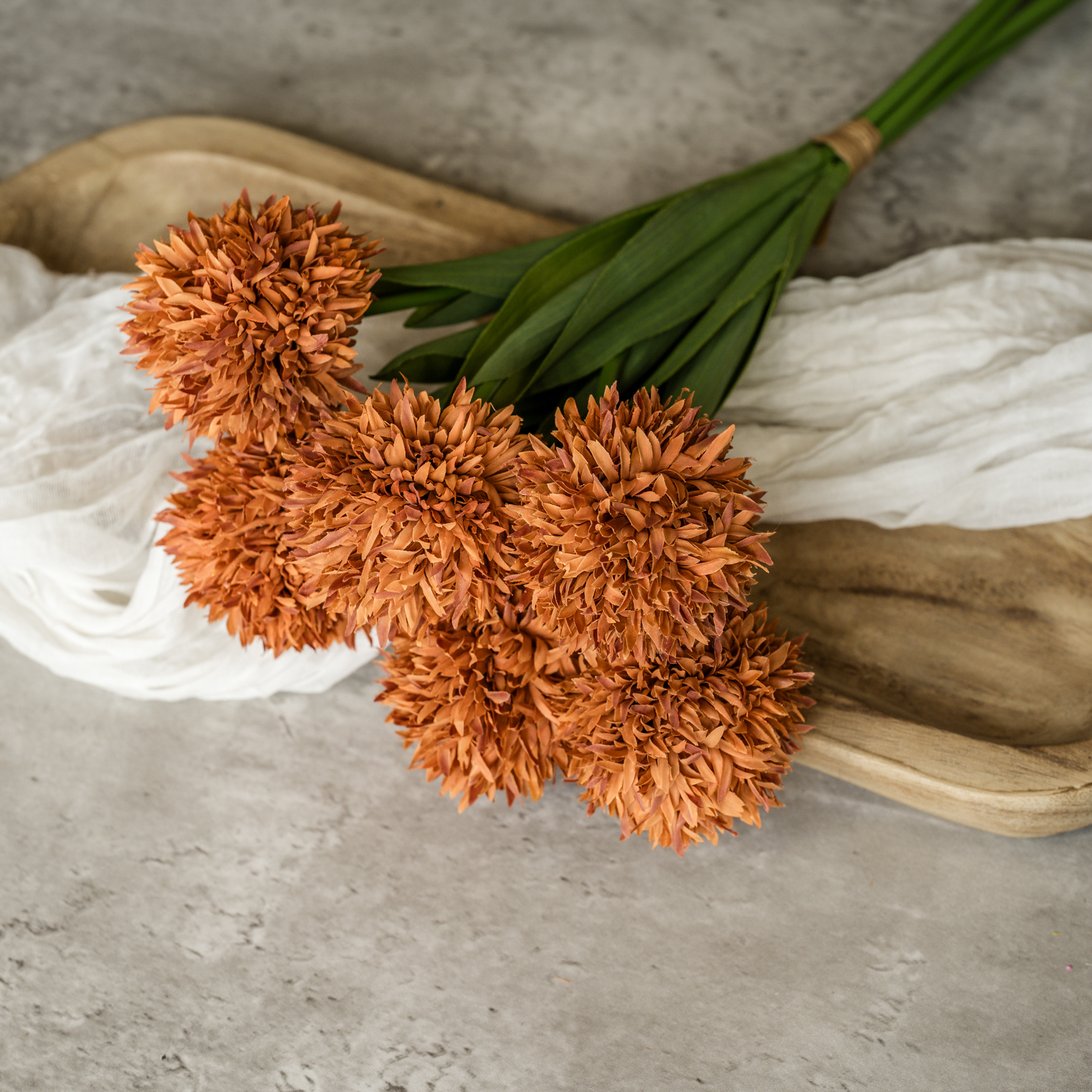 16.5" BURNT ORANGE MUM BUNDLE