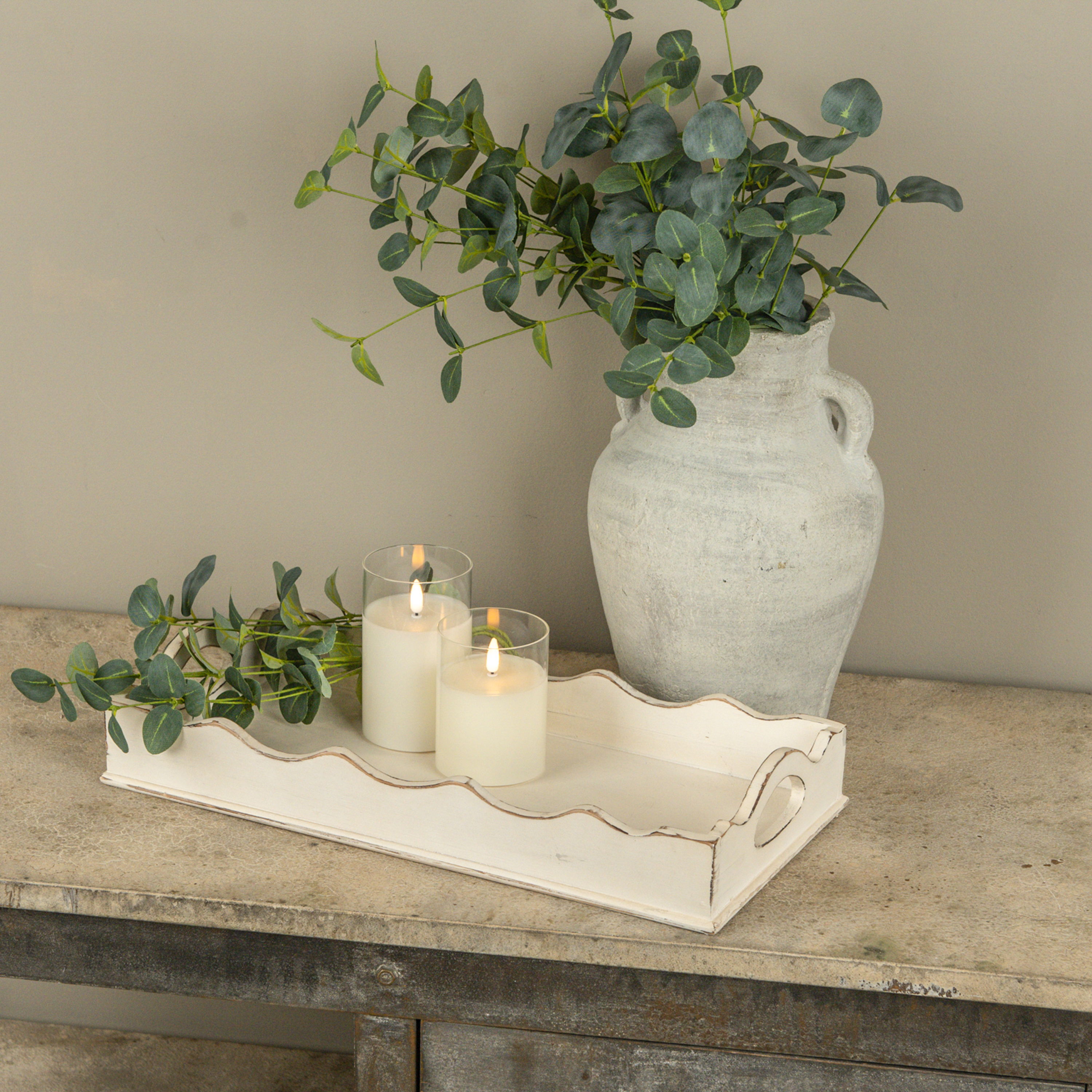 CREAM WOODEN TRAY