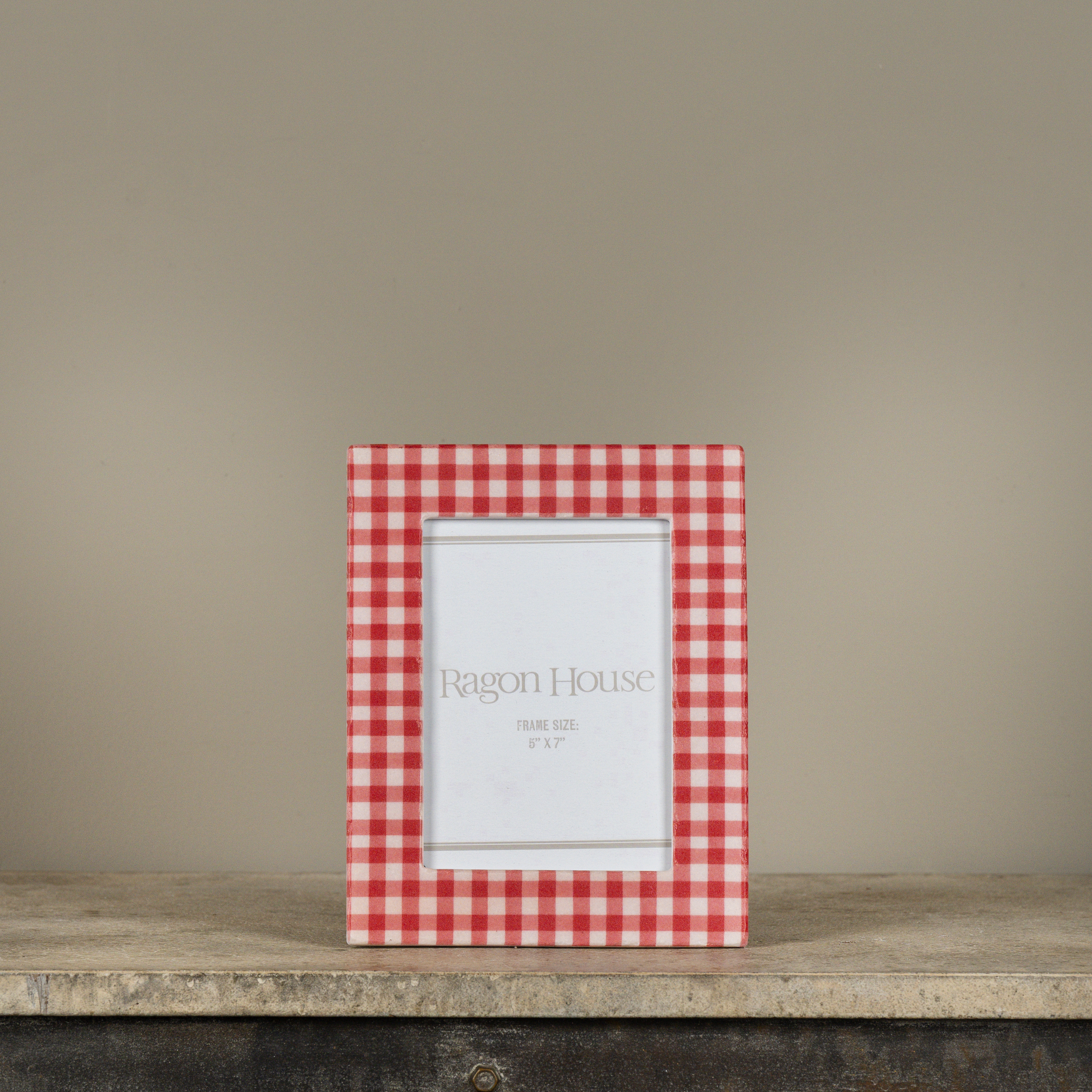 5" X 7" RED GINGHAM PHOTO FRAME