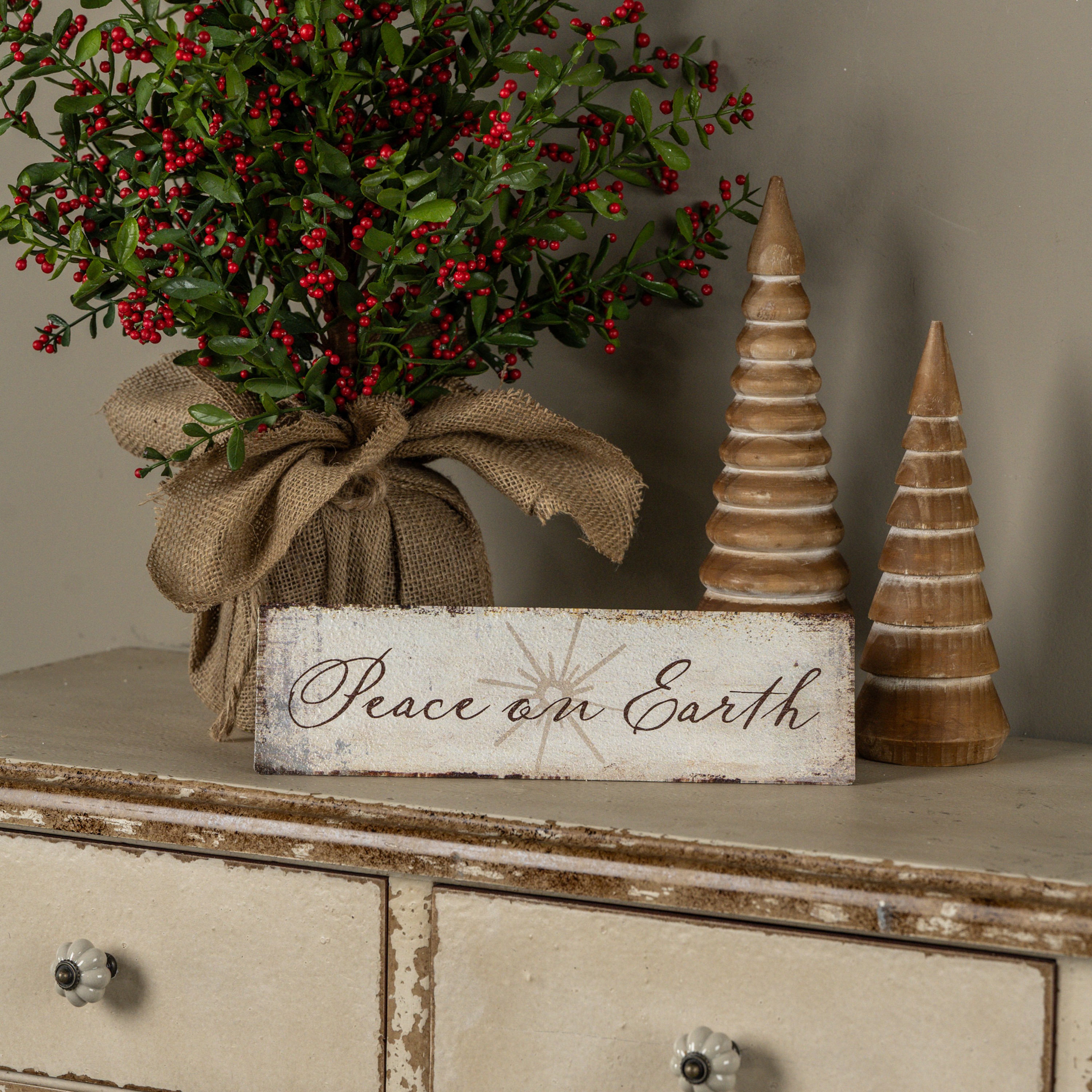 12" TABLETOP PEACE ON EARTH SIGN