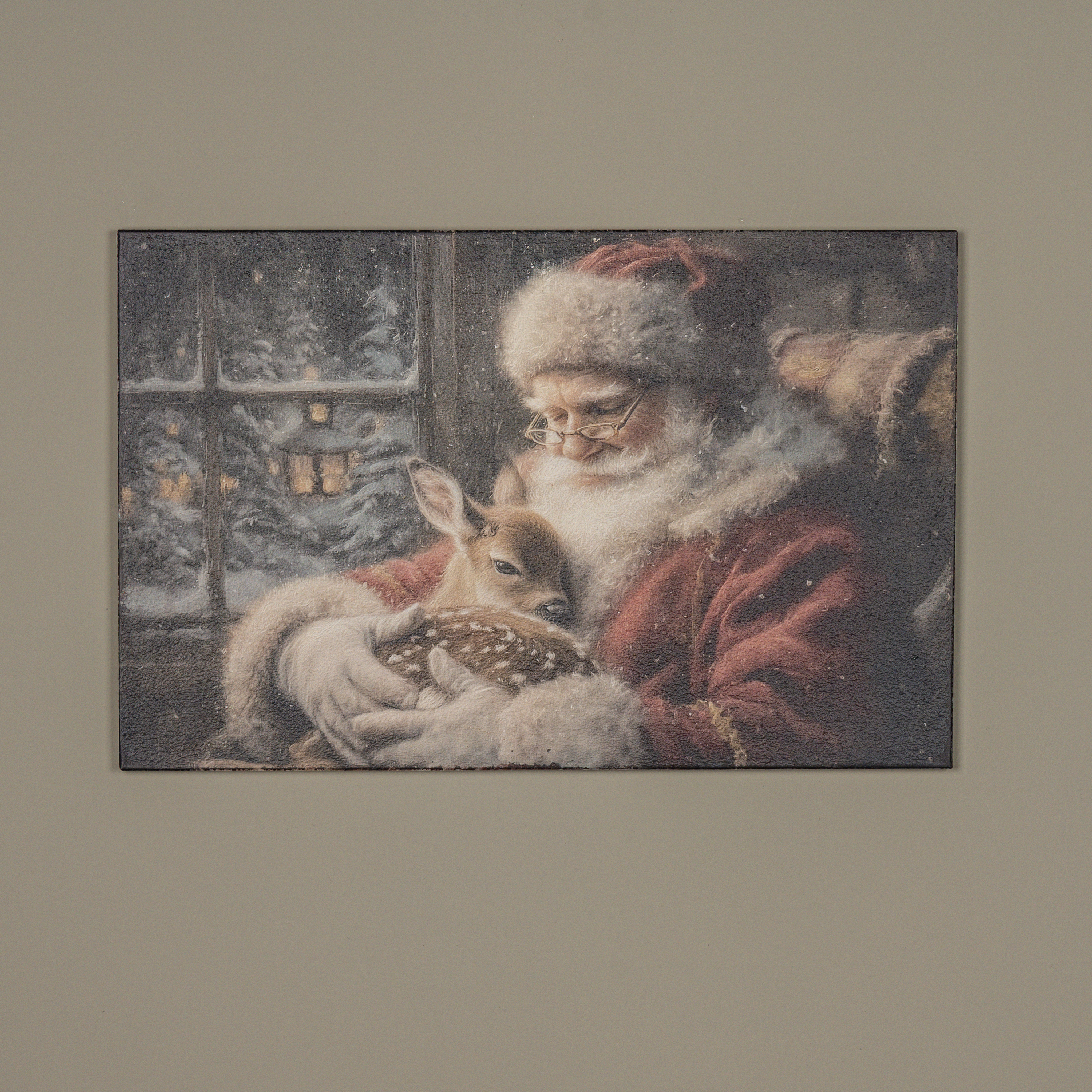 28" X 18" SANTA & FAWN PRINT
