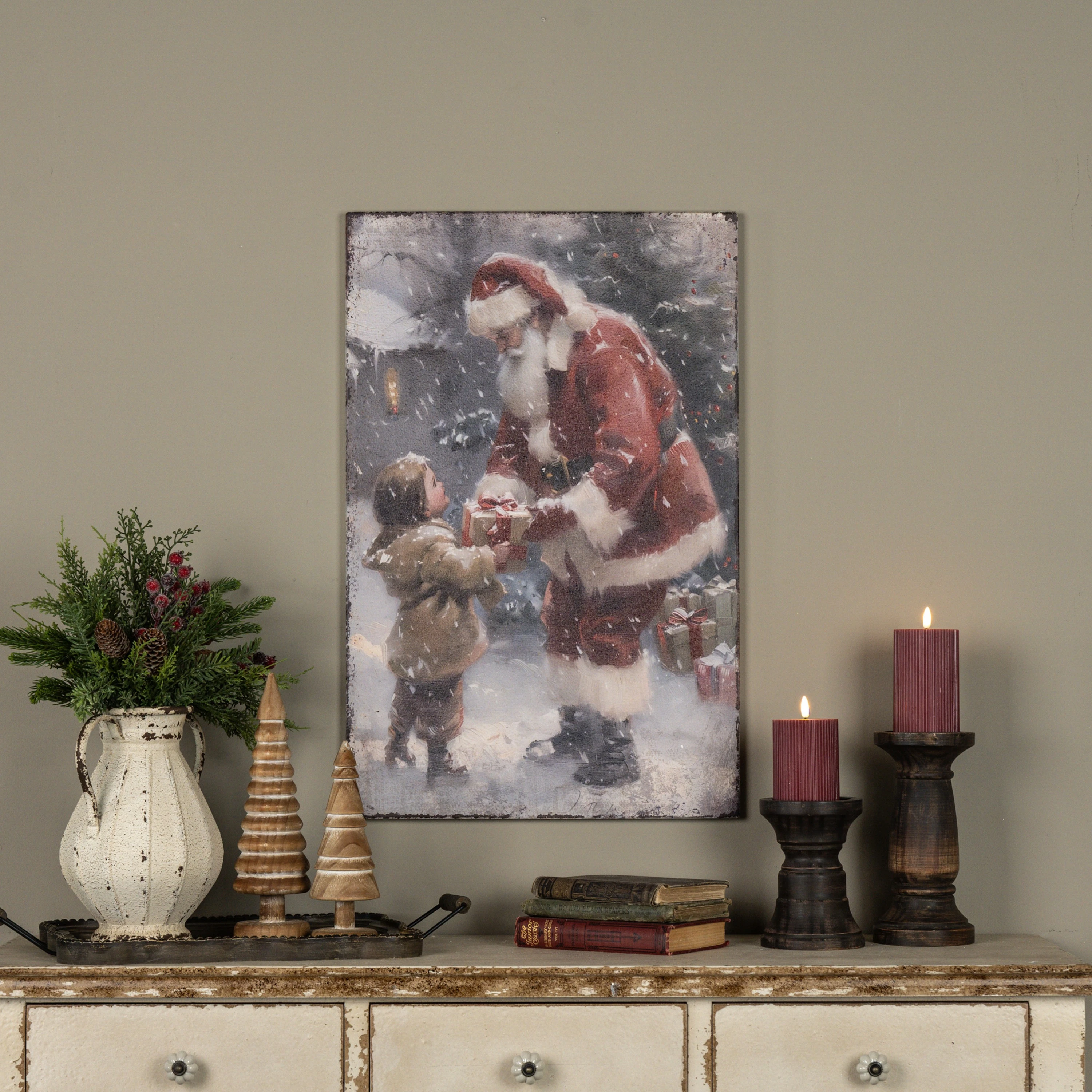 28" X 18" SANTA & CHILD PRINT