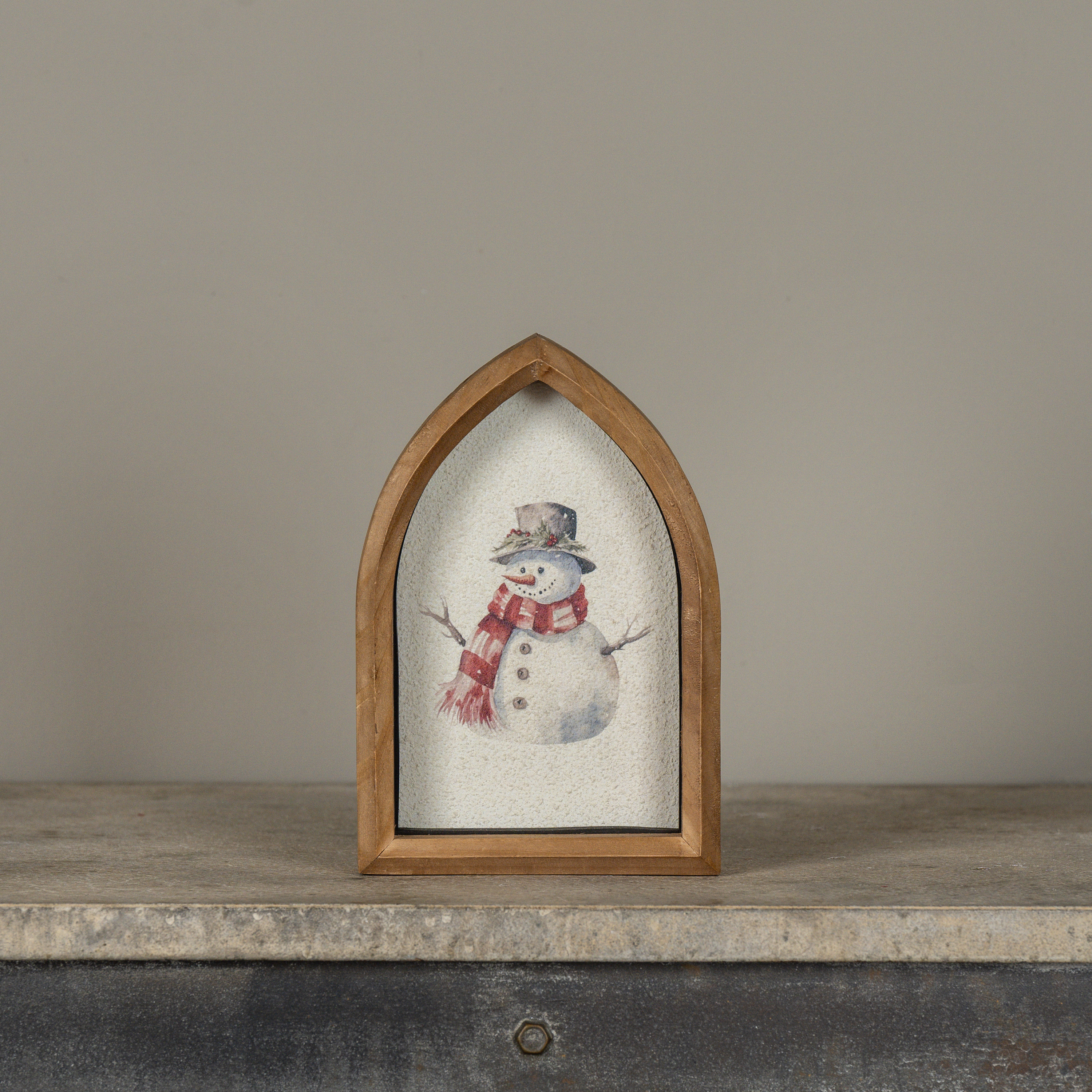 8" SNOWMAN FRAMED TABLETOP SIGN