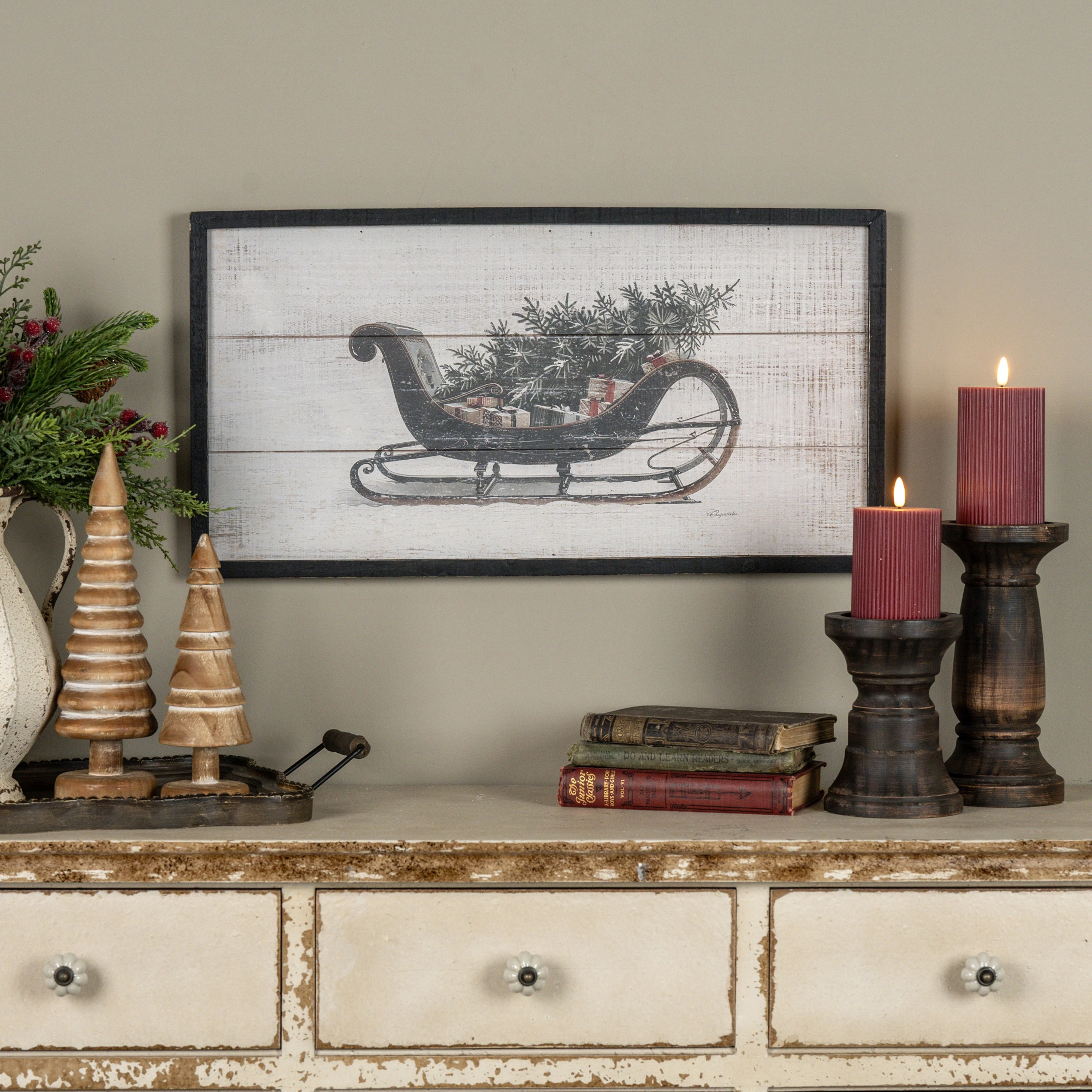 24" LOADED SLEIGH FRAMED PRINT