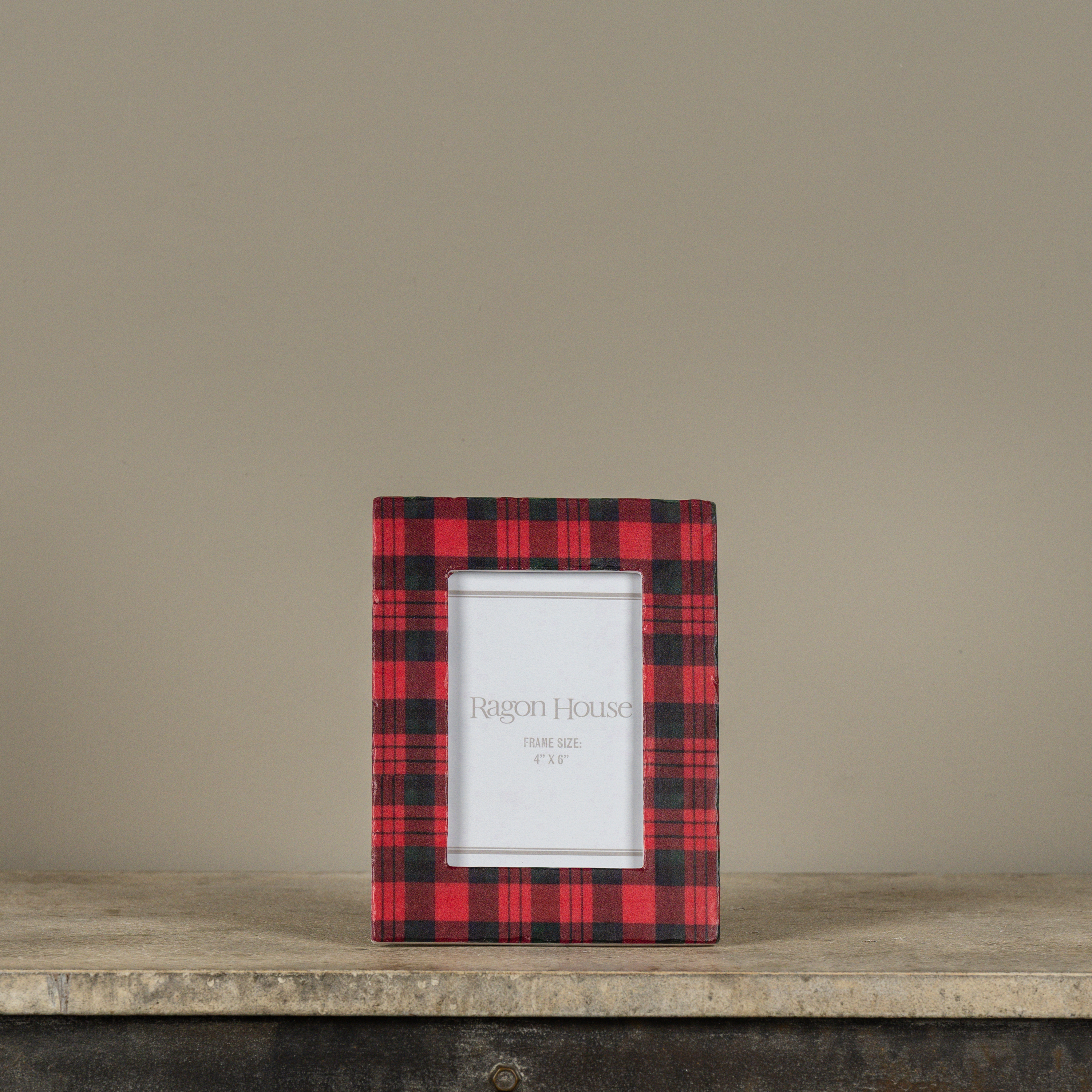 4" X 6" RED PLAID PHOTO FRAME