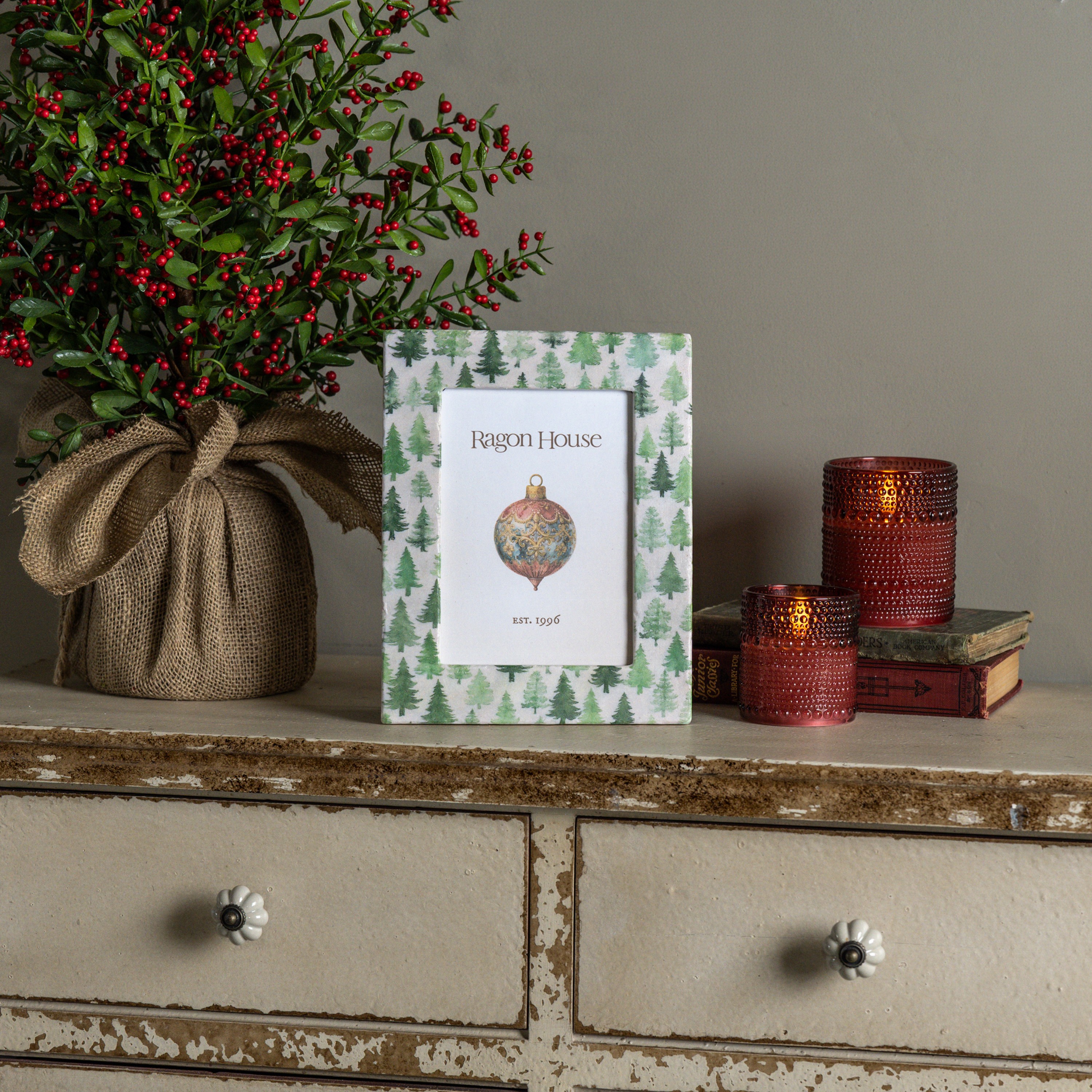 5" X 7" GREEN TREES PHOTO FRAME