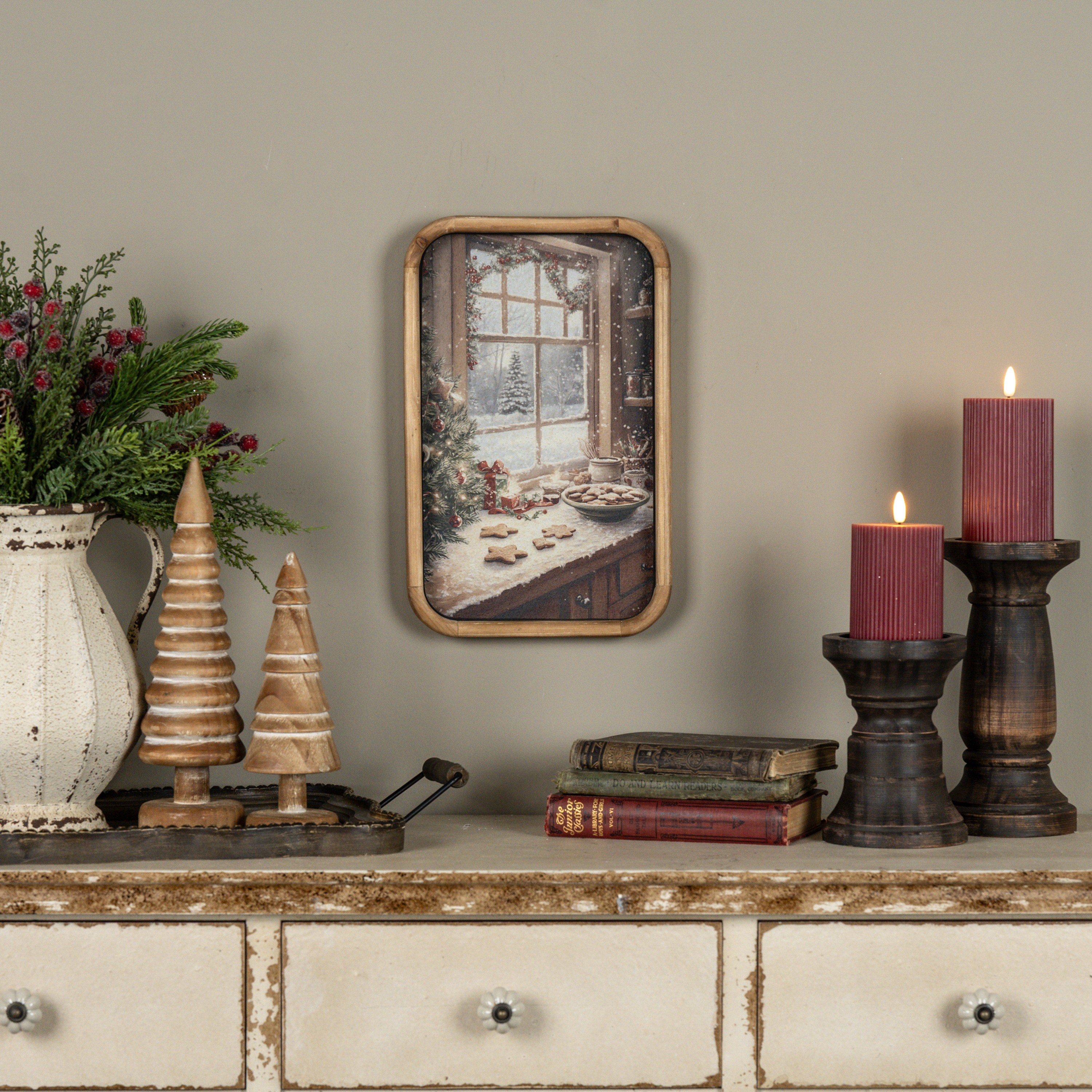 14" CHRISTMAS KITCHEN FRAMED PRINT