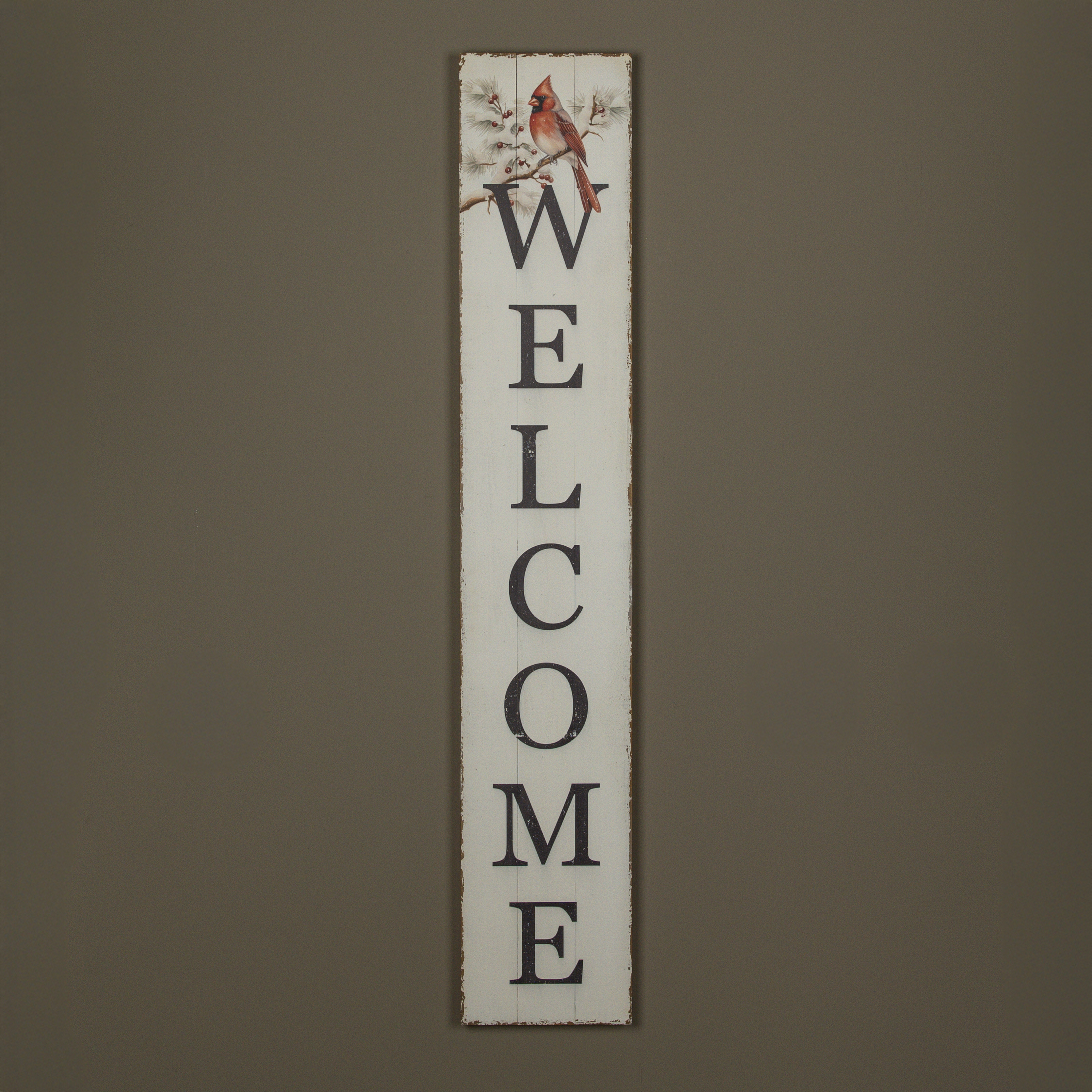 63.5" VERTICAL CARDINAL WELCOME SIGN