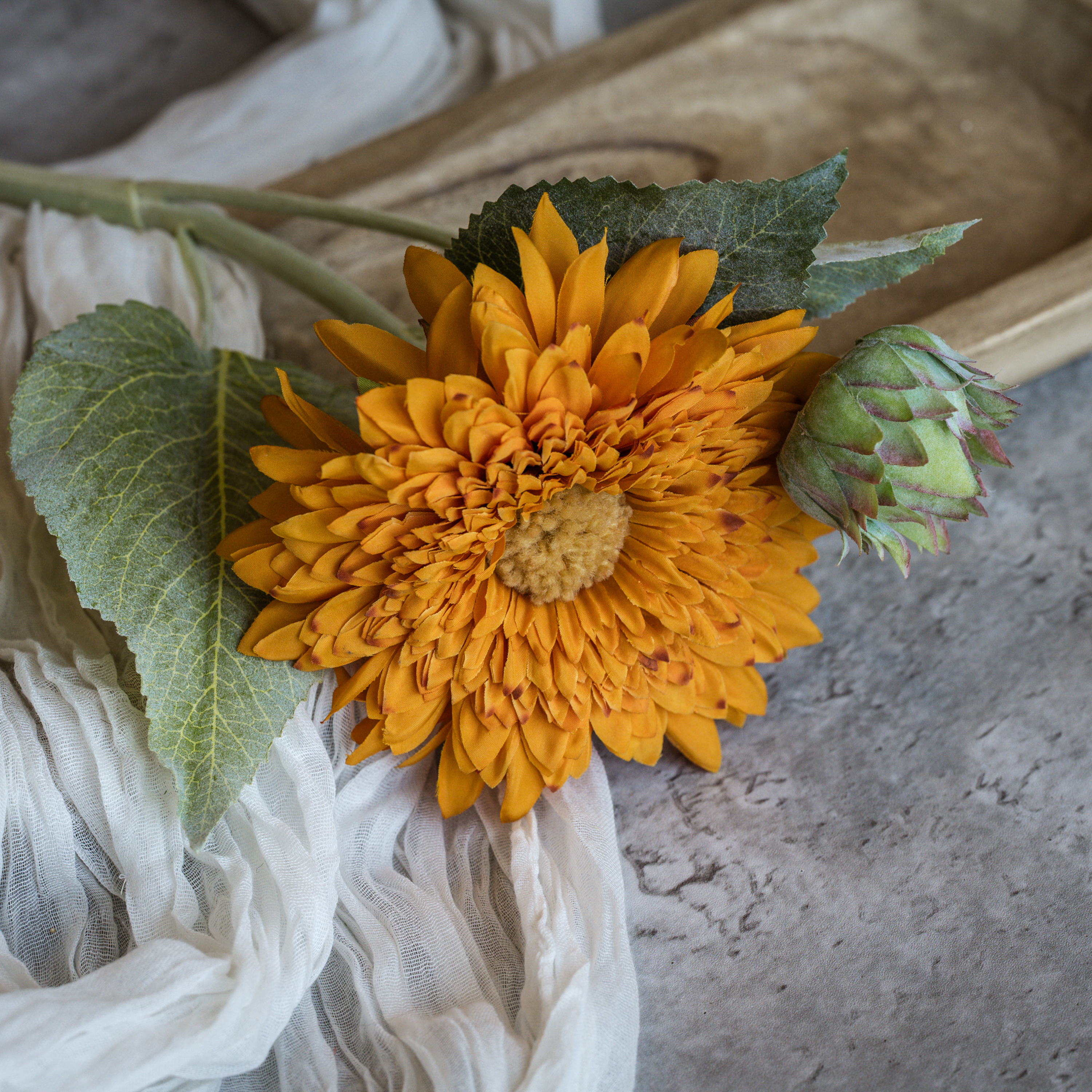 18.25" ORANGE SUNFLOWER SPRAY