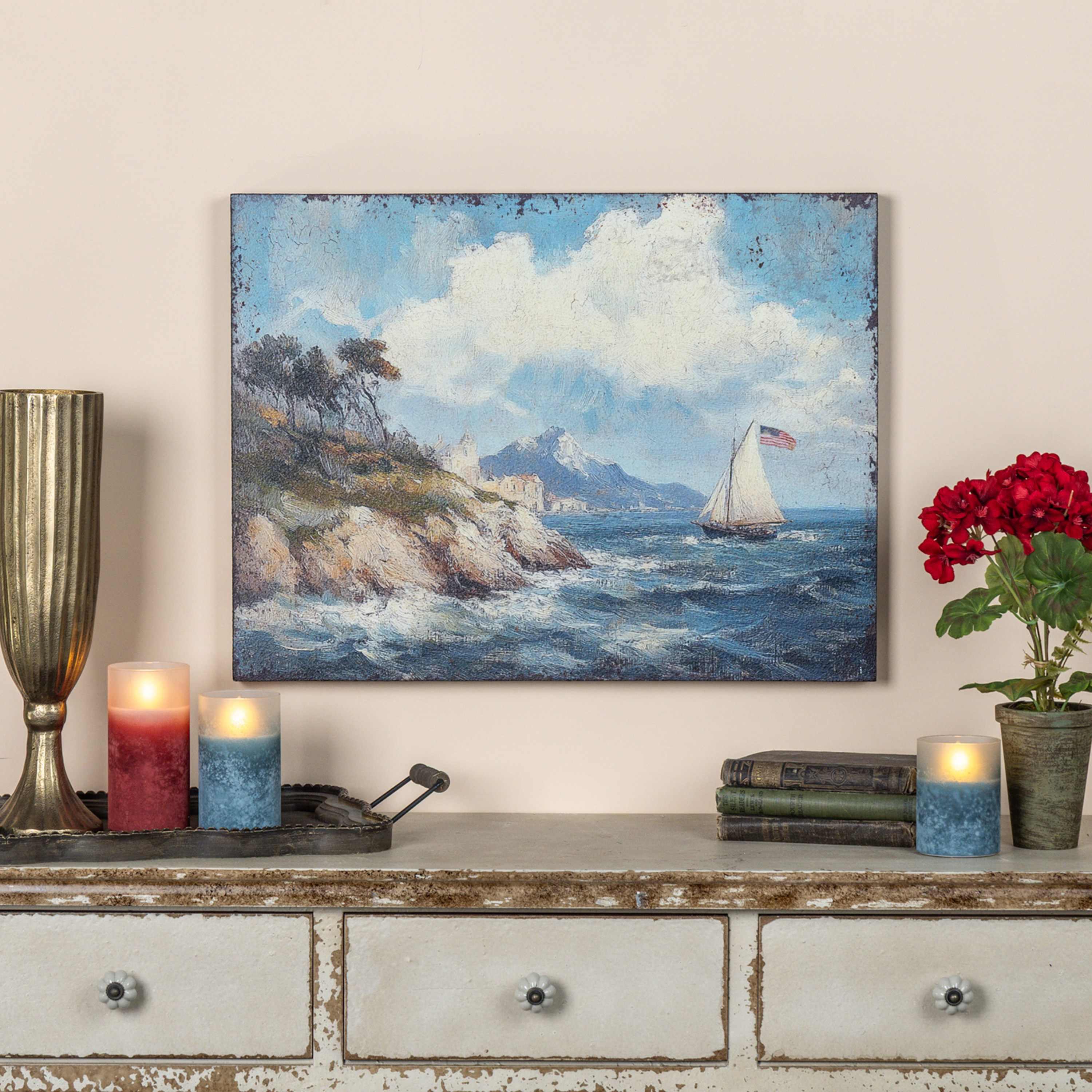 24" PATRIOTIC SAILBOAT PRINT