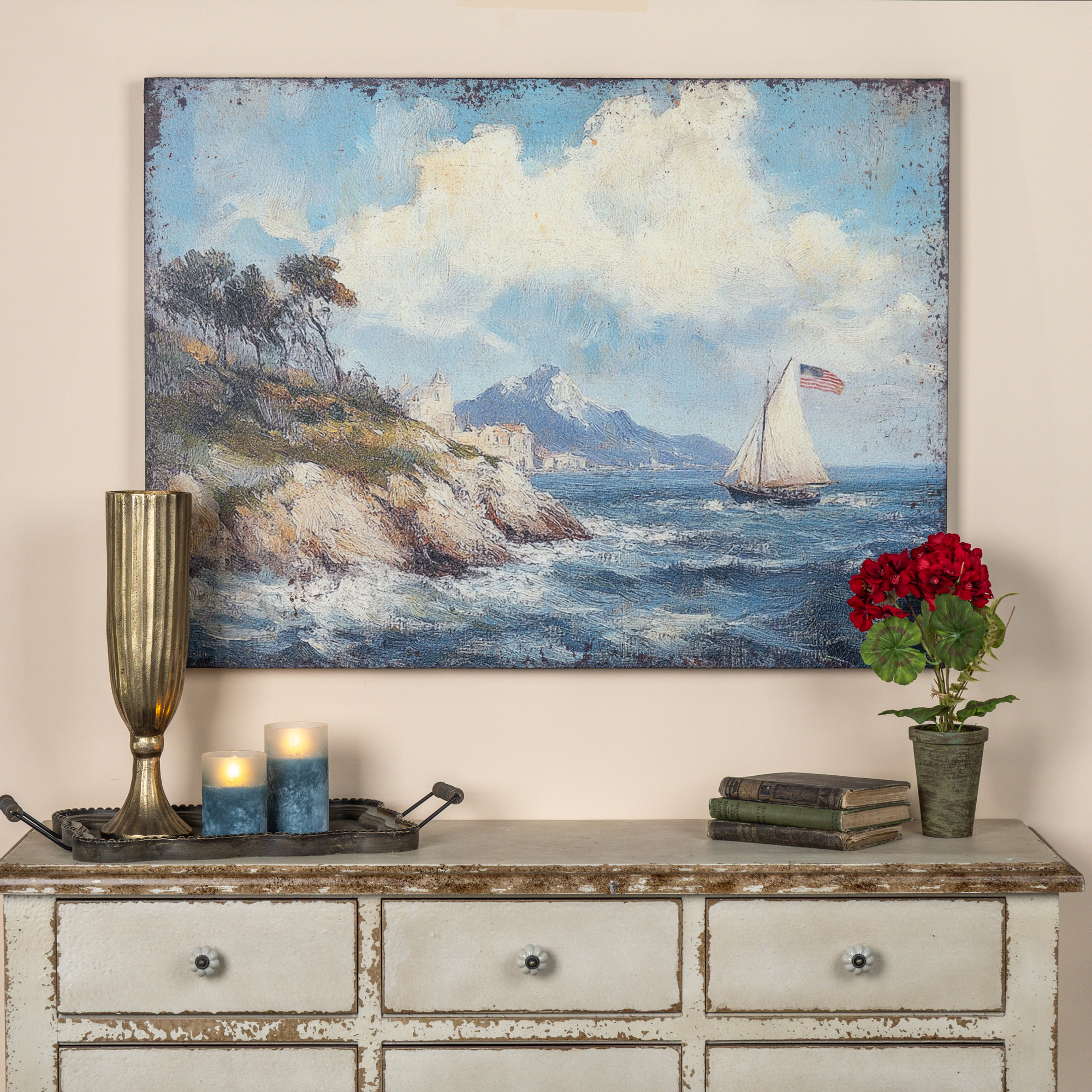 38" PATRIOTIC SAILBOAT PRINT