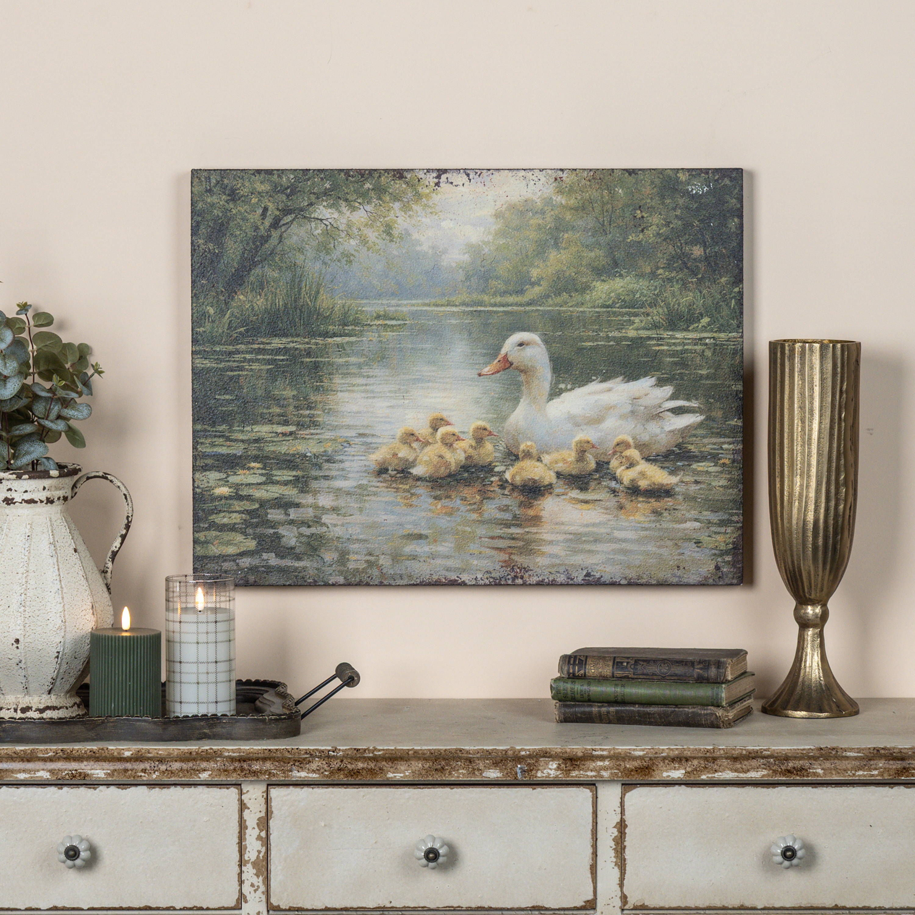 24" SERENE DUCK FAMILY PRINT