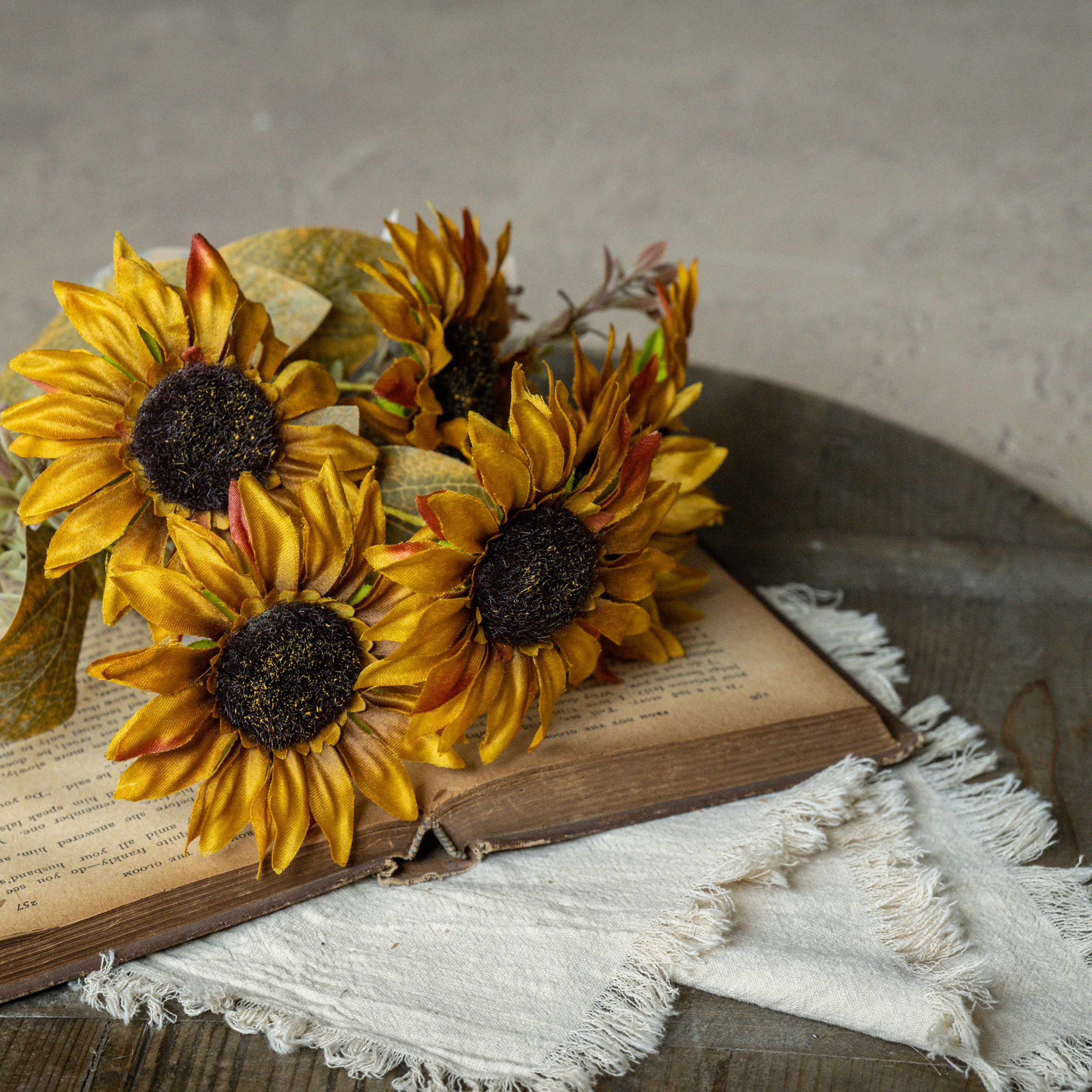 17" DARK YELLOW SUNFLOWER BUSH