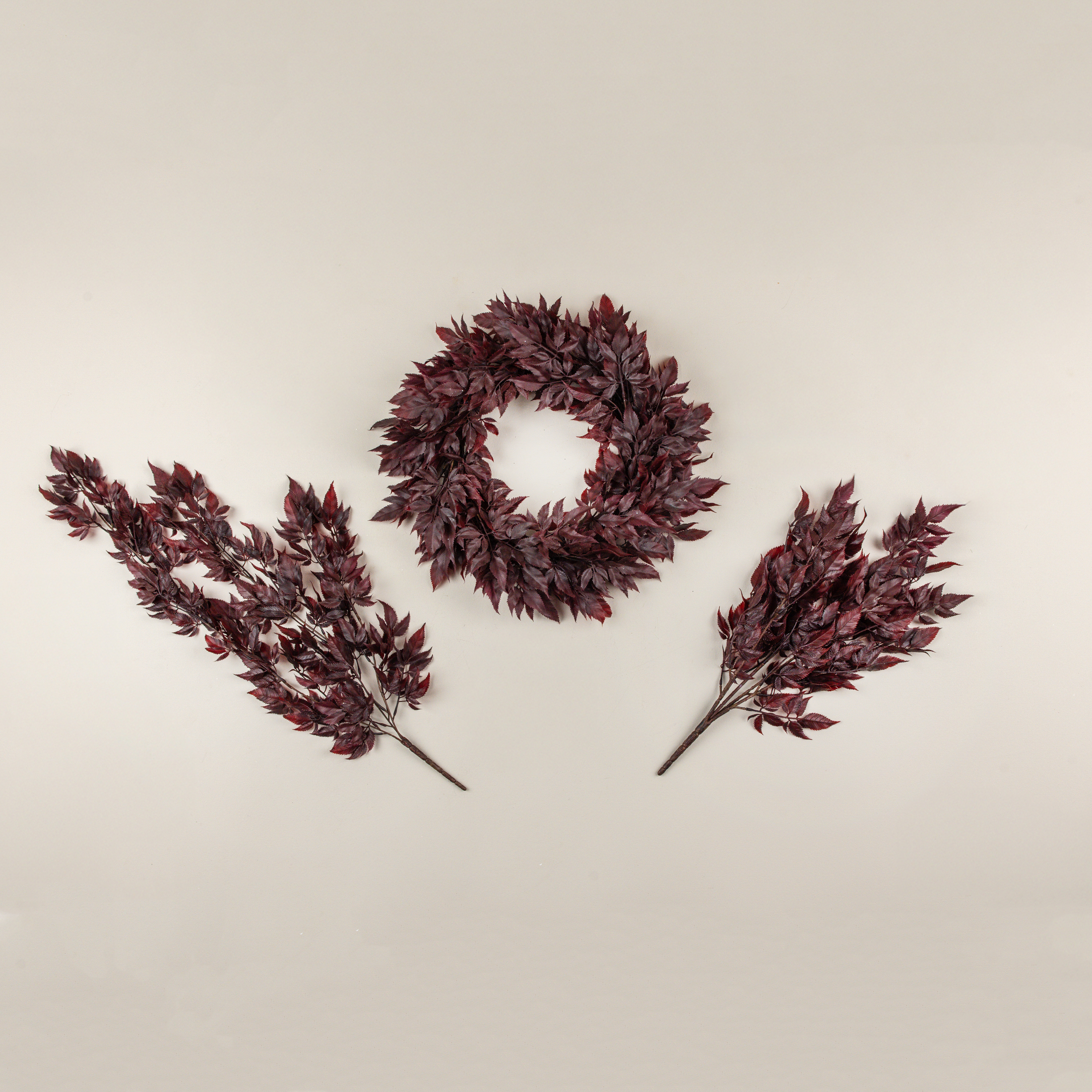 21" RED SPIKENARD LEAF BUSH