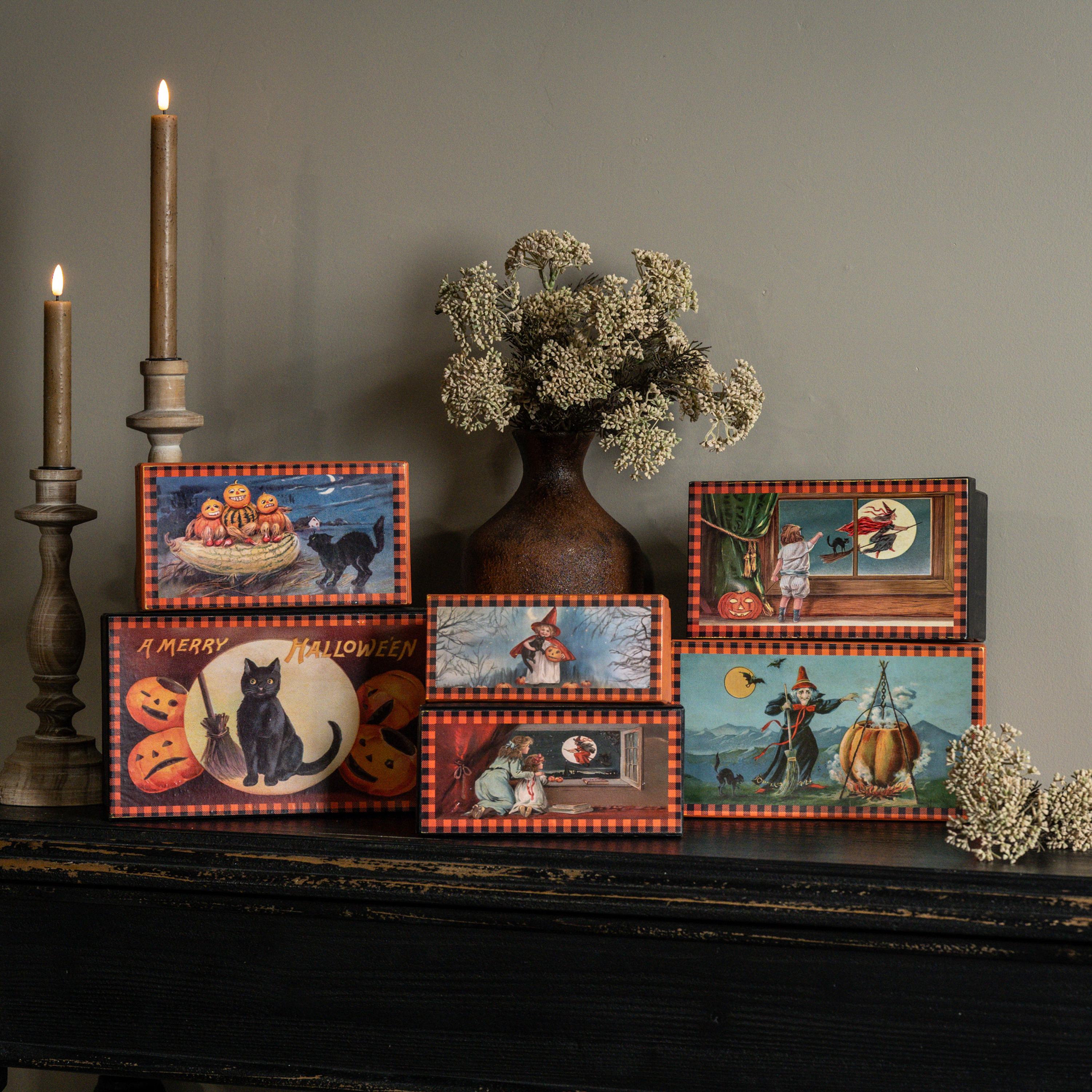 SET/ 6 HALLOWEEN STACKING BOXES