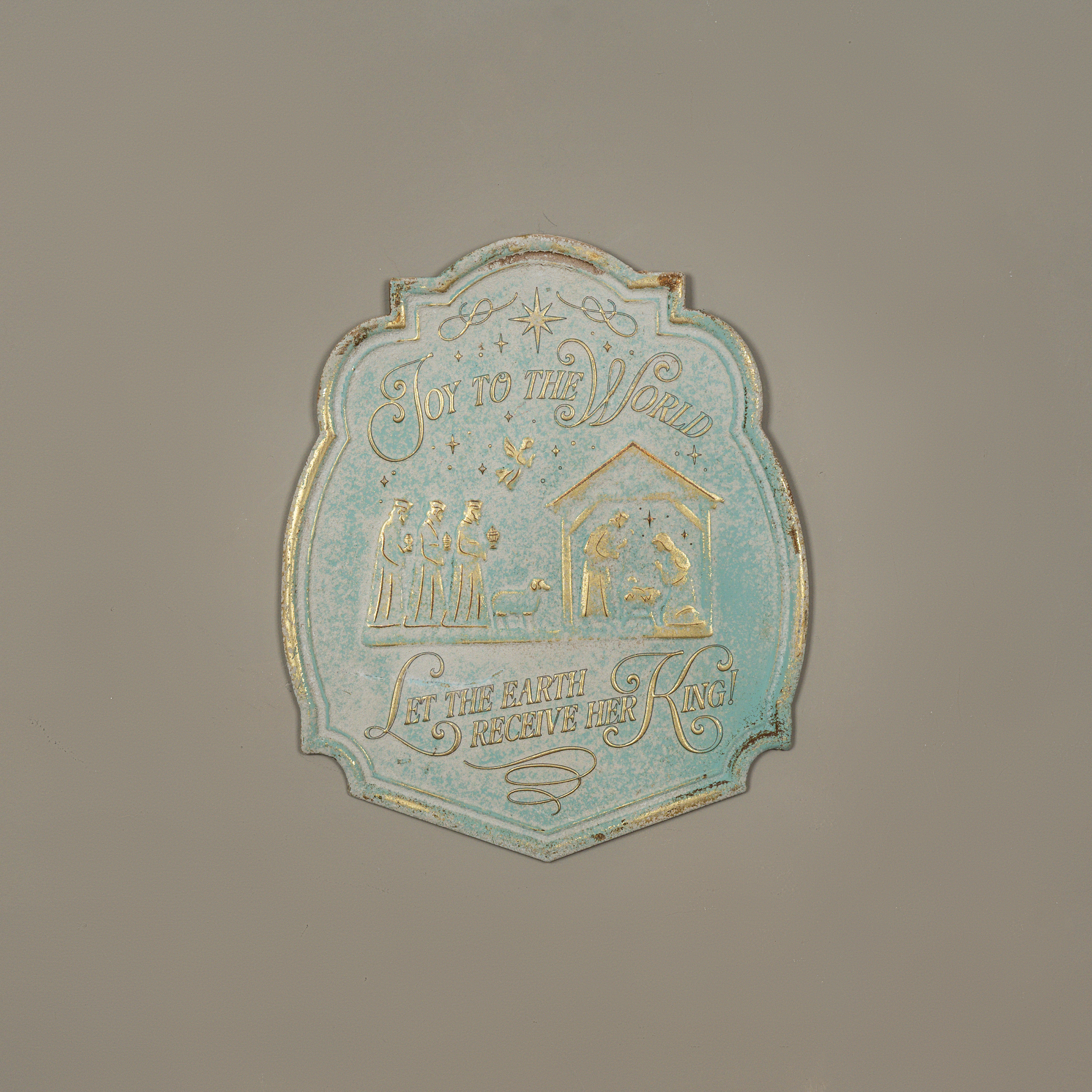 BLUE & GOLD JOY TO THE WORLD PLAQUE
