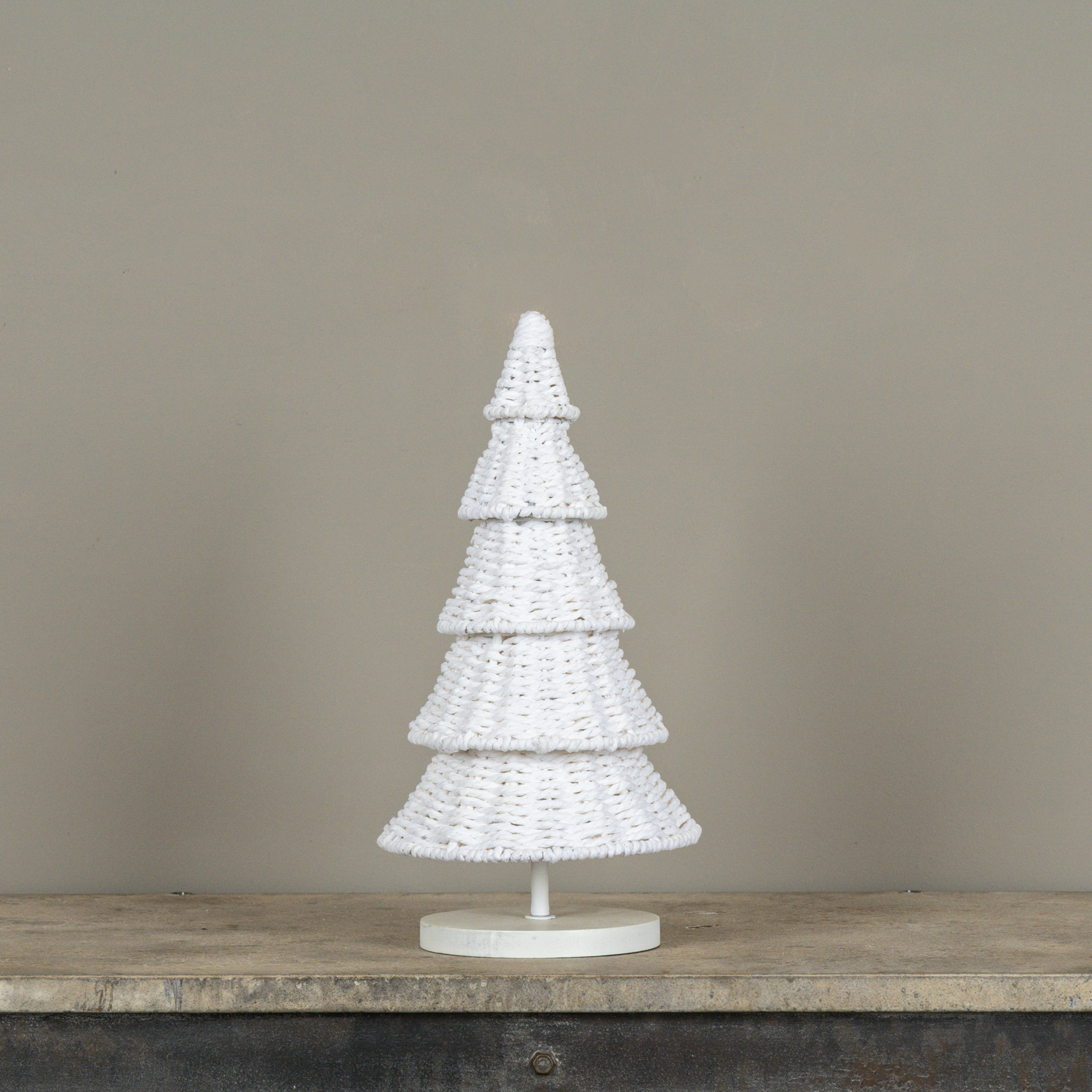 14" CREAM RATTAN TREE