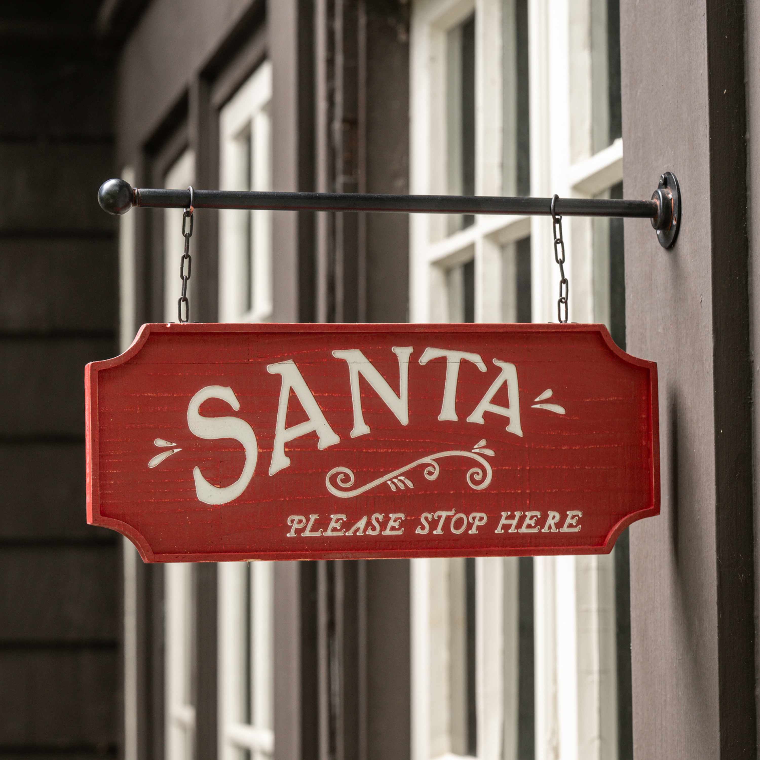 SANTA HANGING WOODEN SIGN